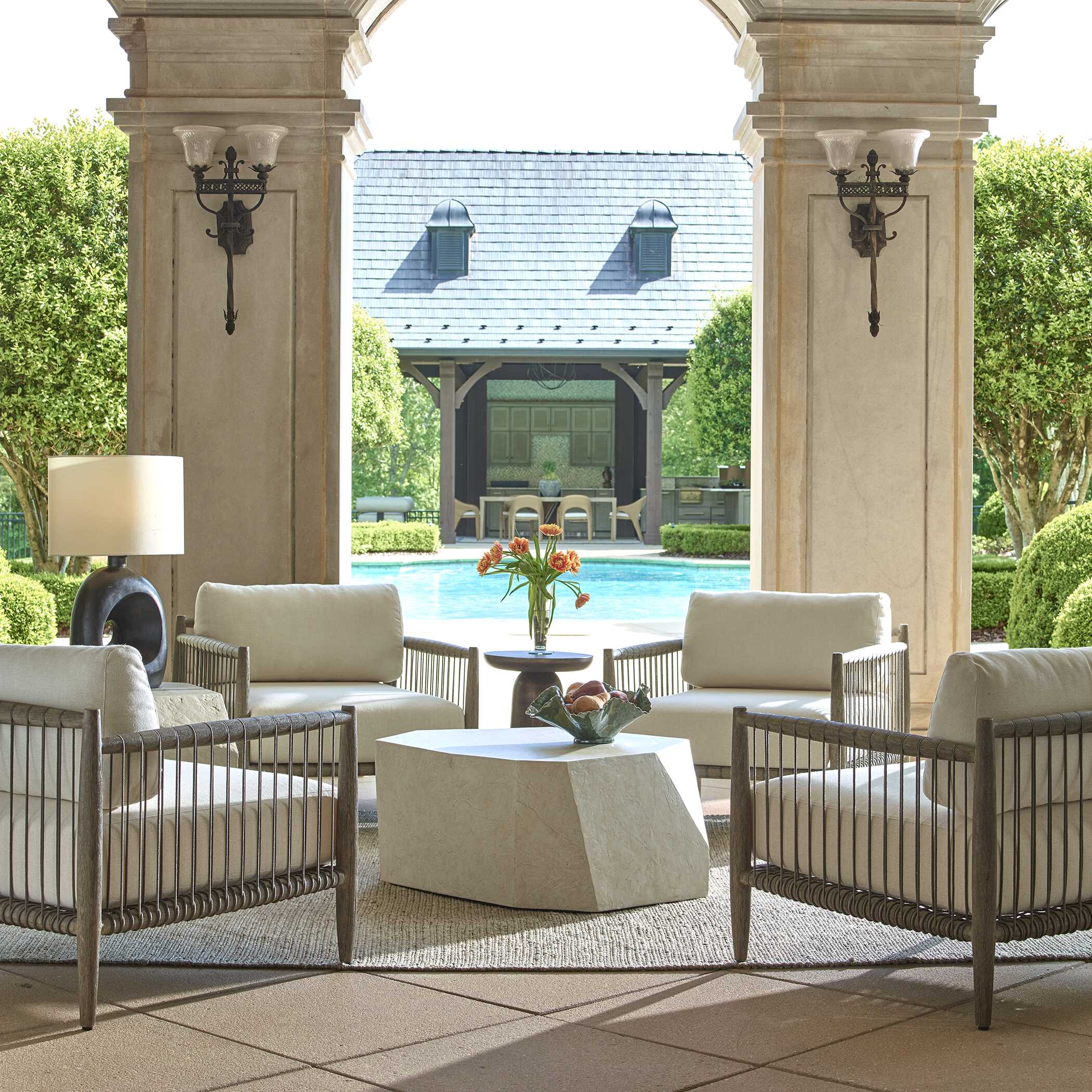 Borneo White Outdoor Lounge Chair - Image 3