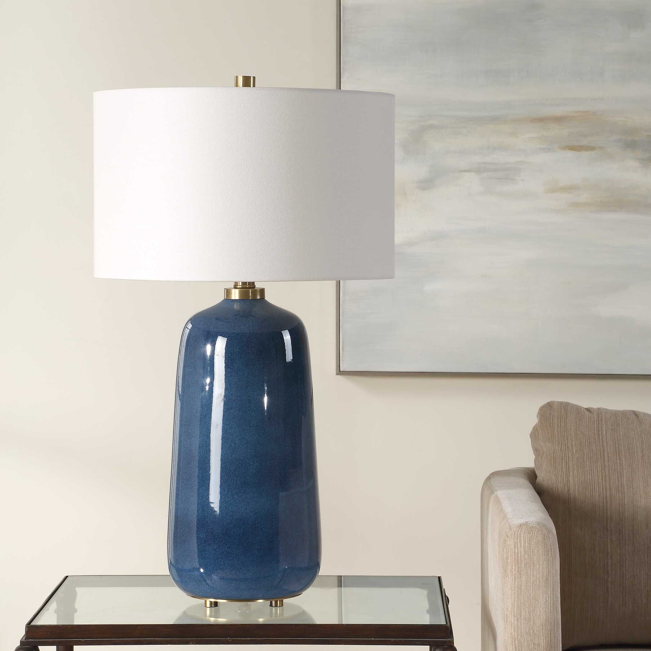 Brae Blue Glaze Table Lamp - Image 3
