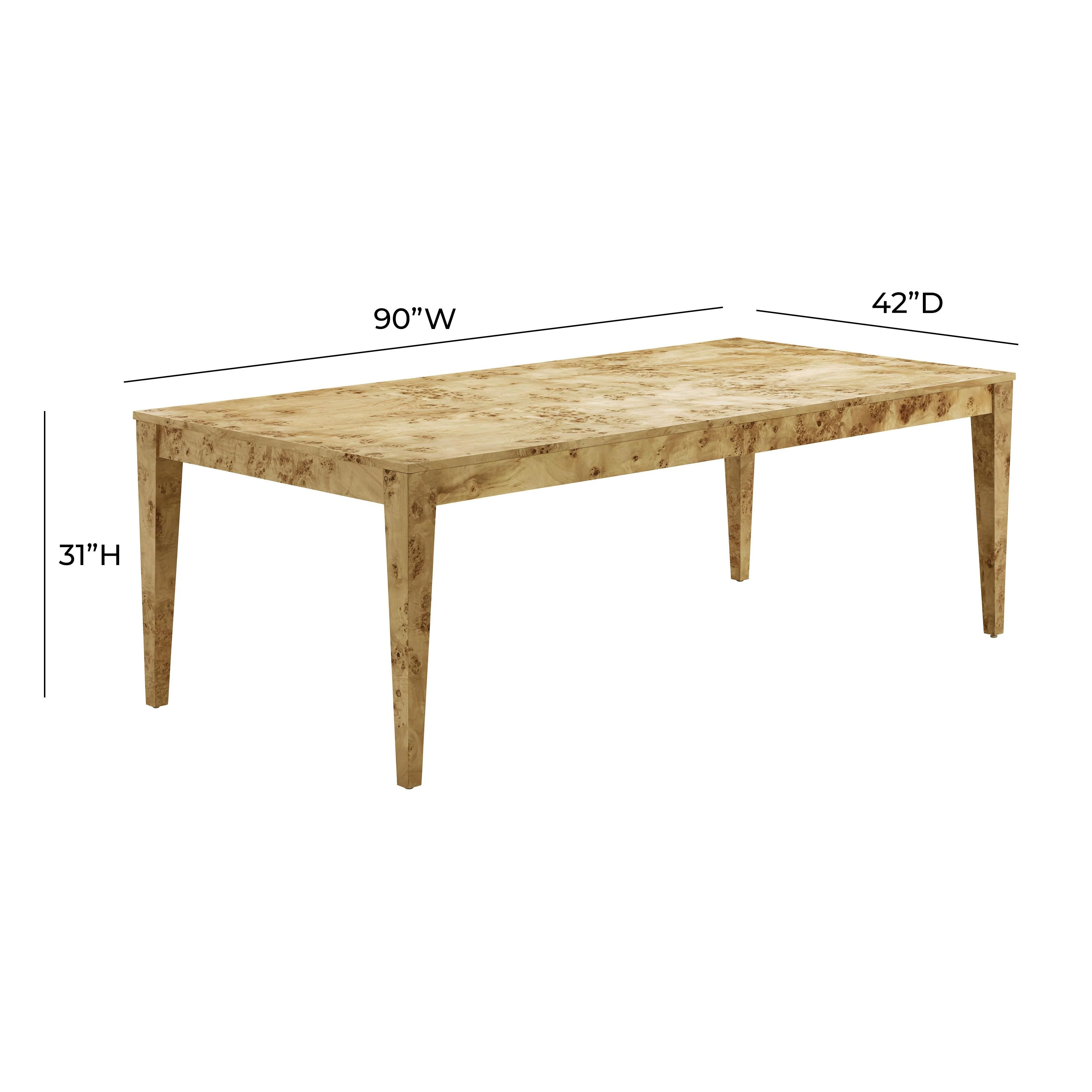 Brandyss Natural Burl Rectangular Dining Table - Image 8