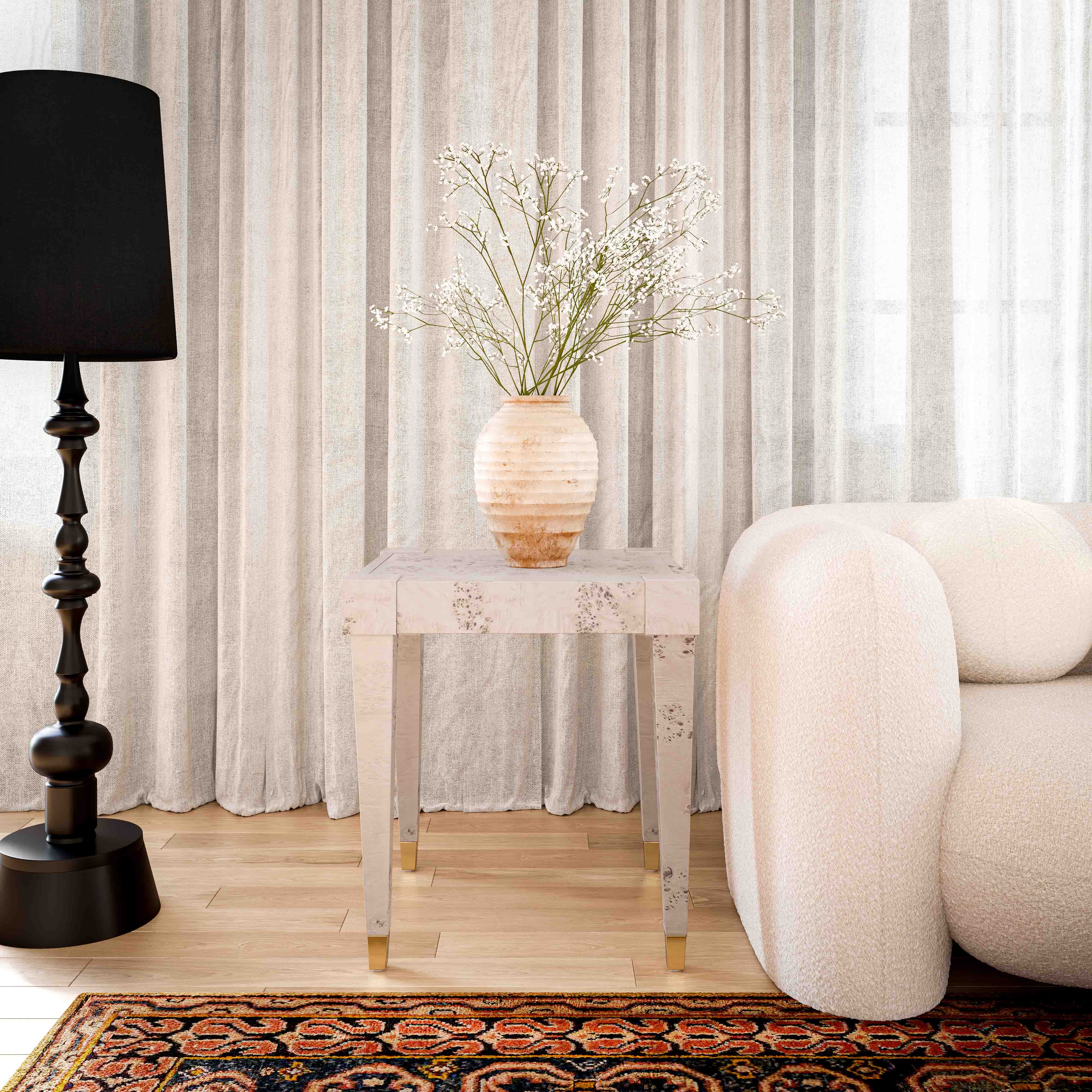 Brandyss White Burl End Table - Image 2