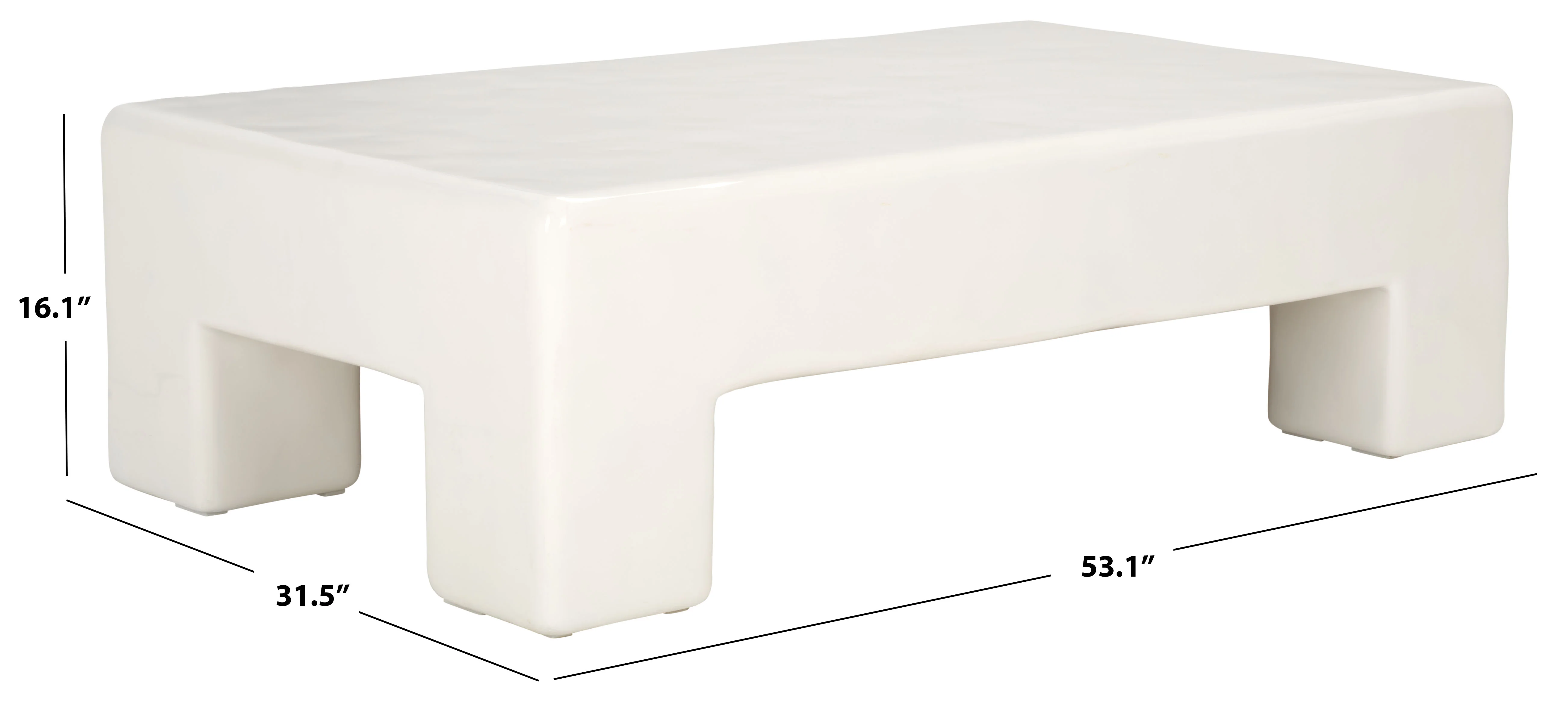Branford Rectangle Concrete Coffee Table - Image 6