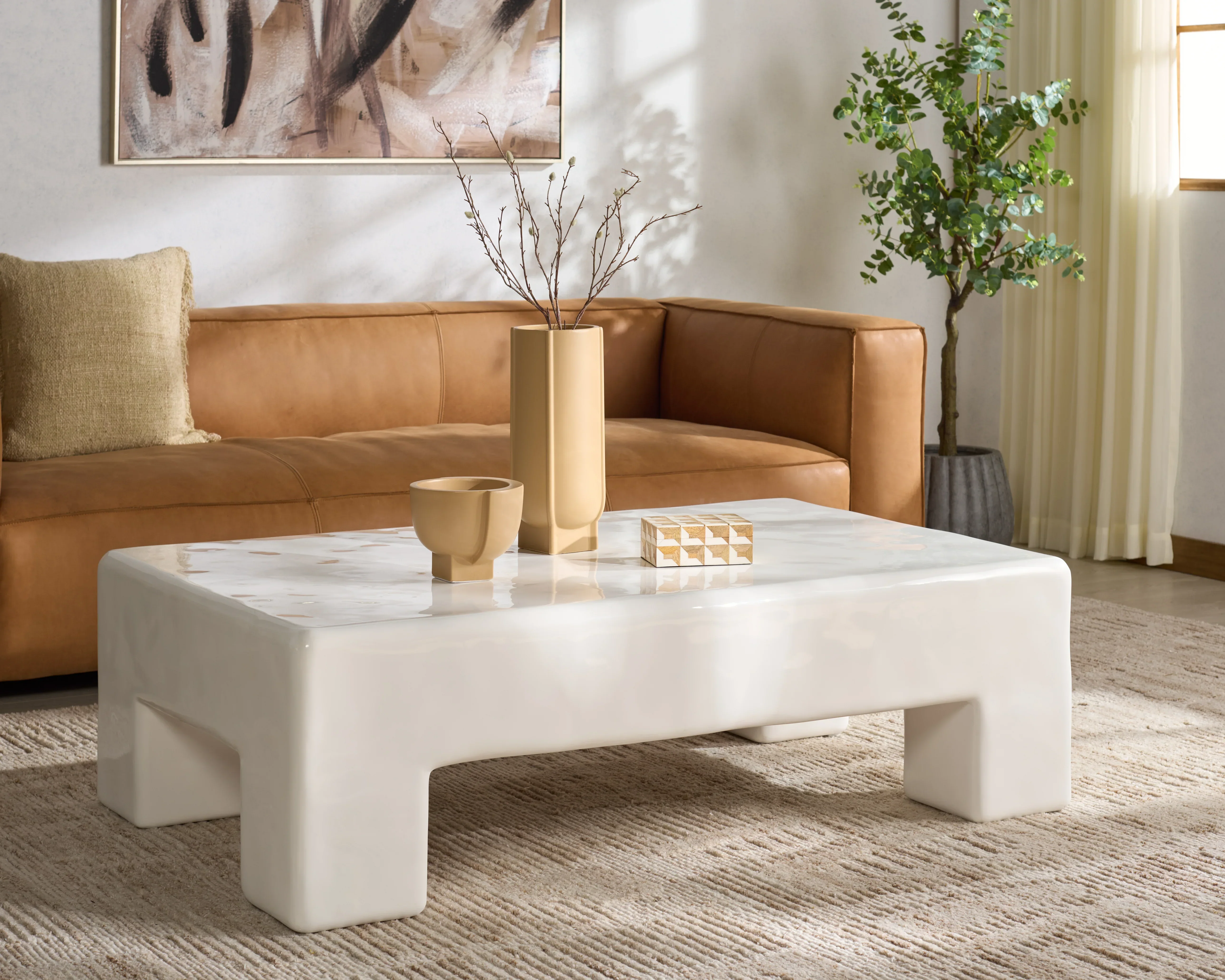 Branford Rectangle Concrete Coffee Table - Image 8