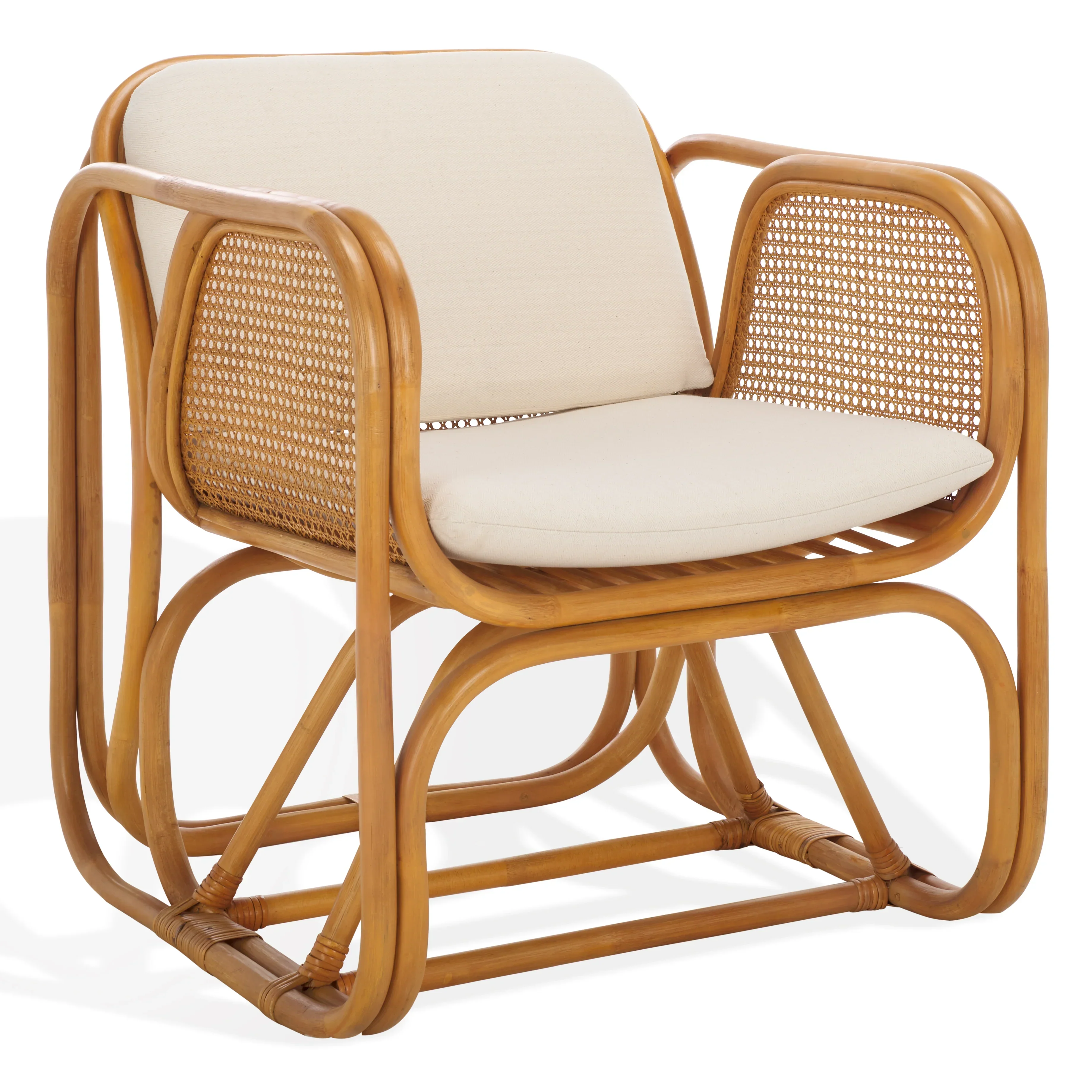 Brauner Rattan Pole Accent Chair - Image 3