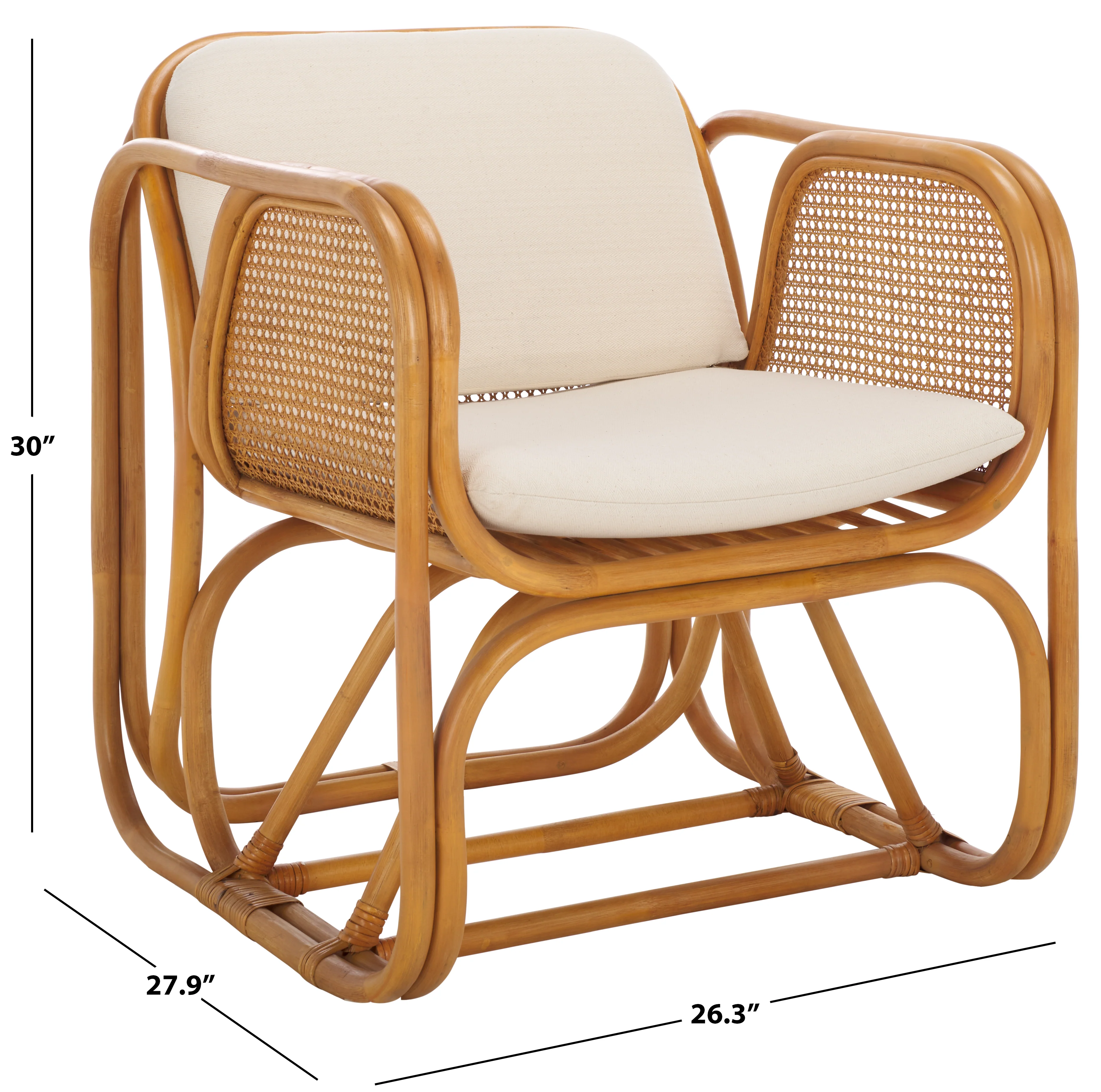 Brauner Rattan Pole Accent Chair - Image 7