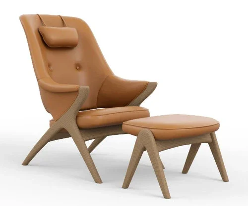 Bravo Chair with Headrest Pillow and Ottoman