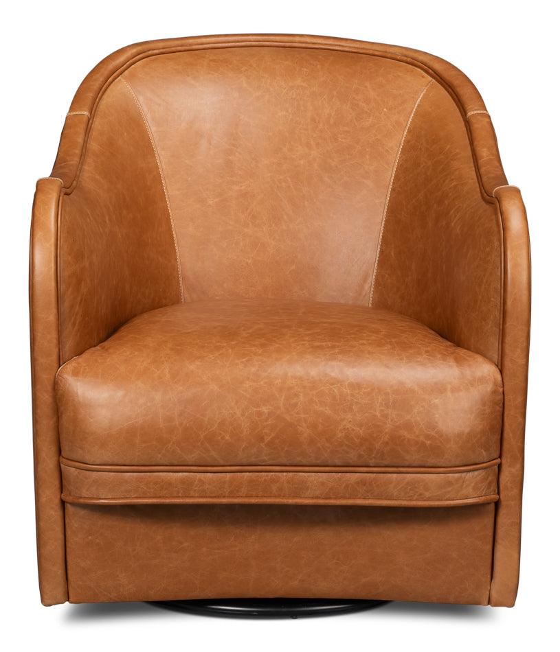 Braxton Leather Swivel Chair - Image 2