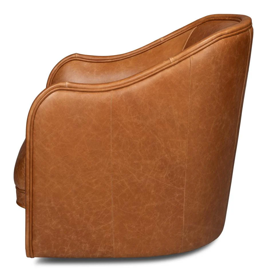 Braxton Leather Swivel Chair - Image 3