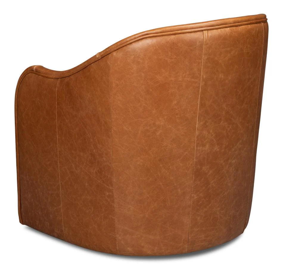 Braxton Leather Swivel Chair - Image 5