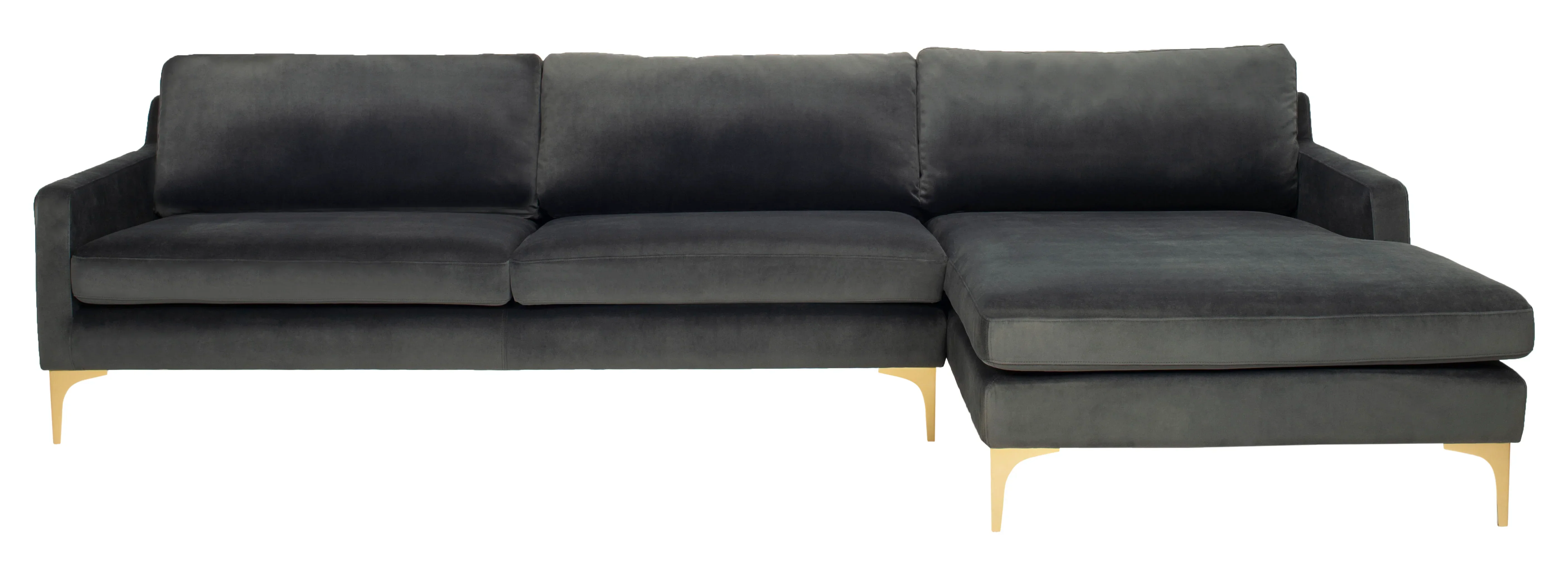 Brayson Chaise Sectional Sofa Right Facing/ Dark Grey