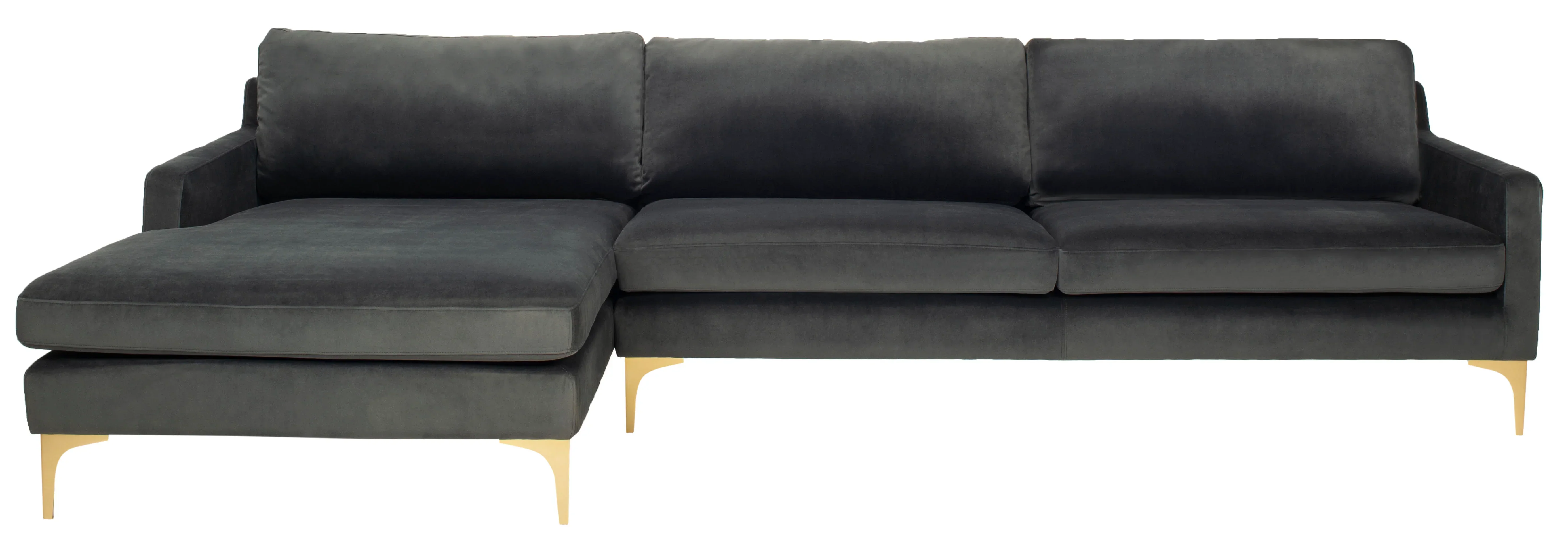 Brayson Chaise Sectional Sofa Right Facing/ Dark Grey - Image 2