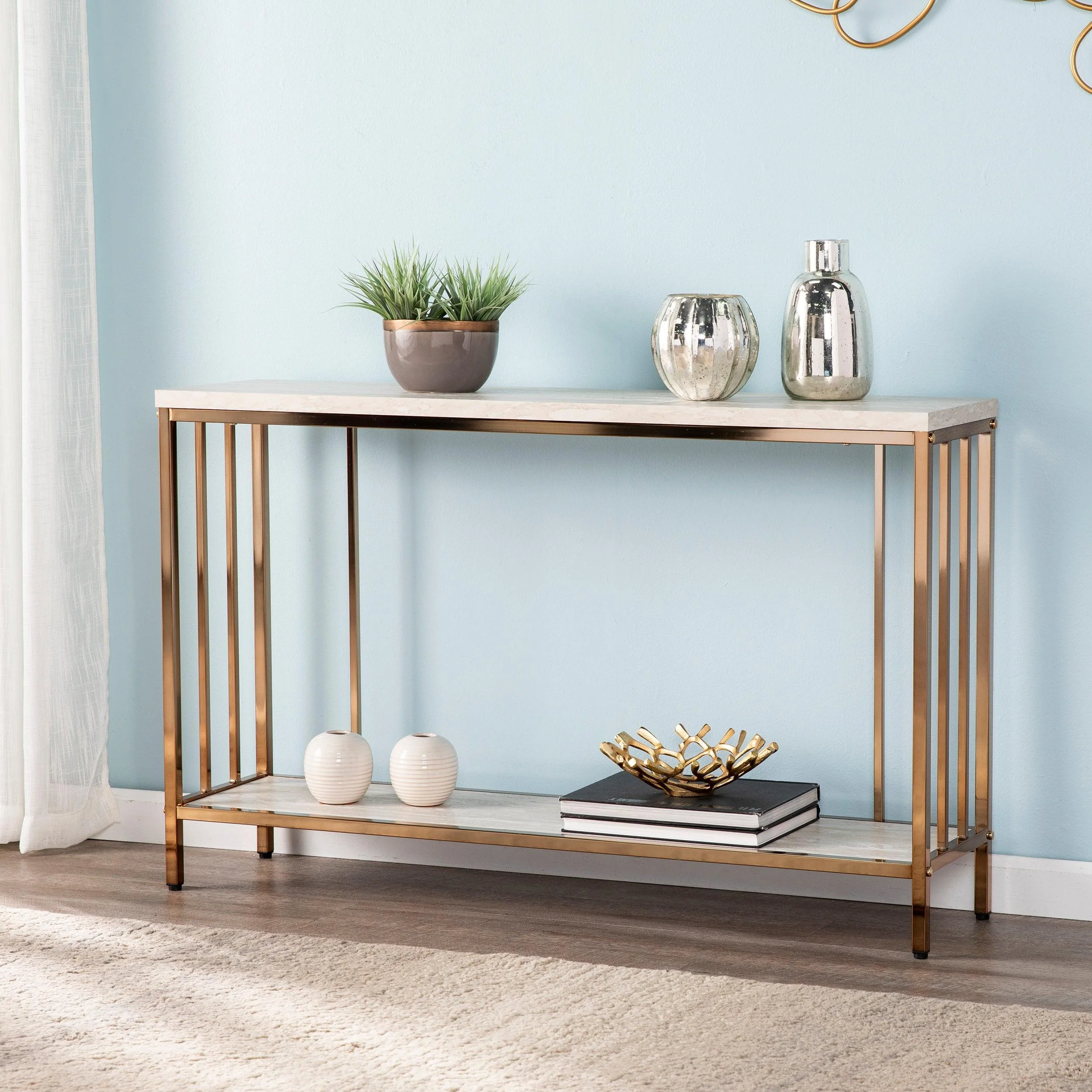 Brexlyn Faux Stone Console Table - Image 2