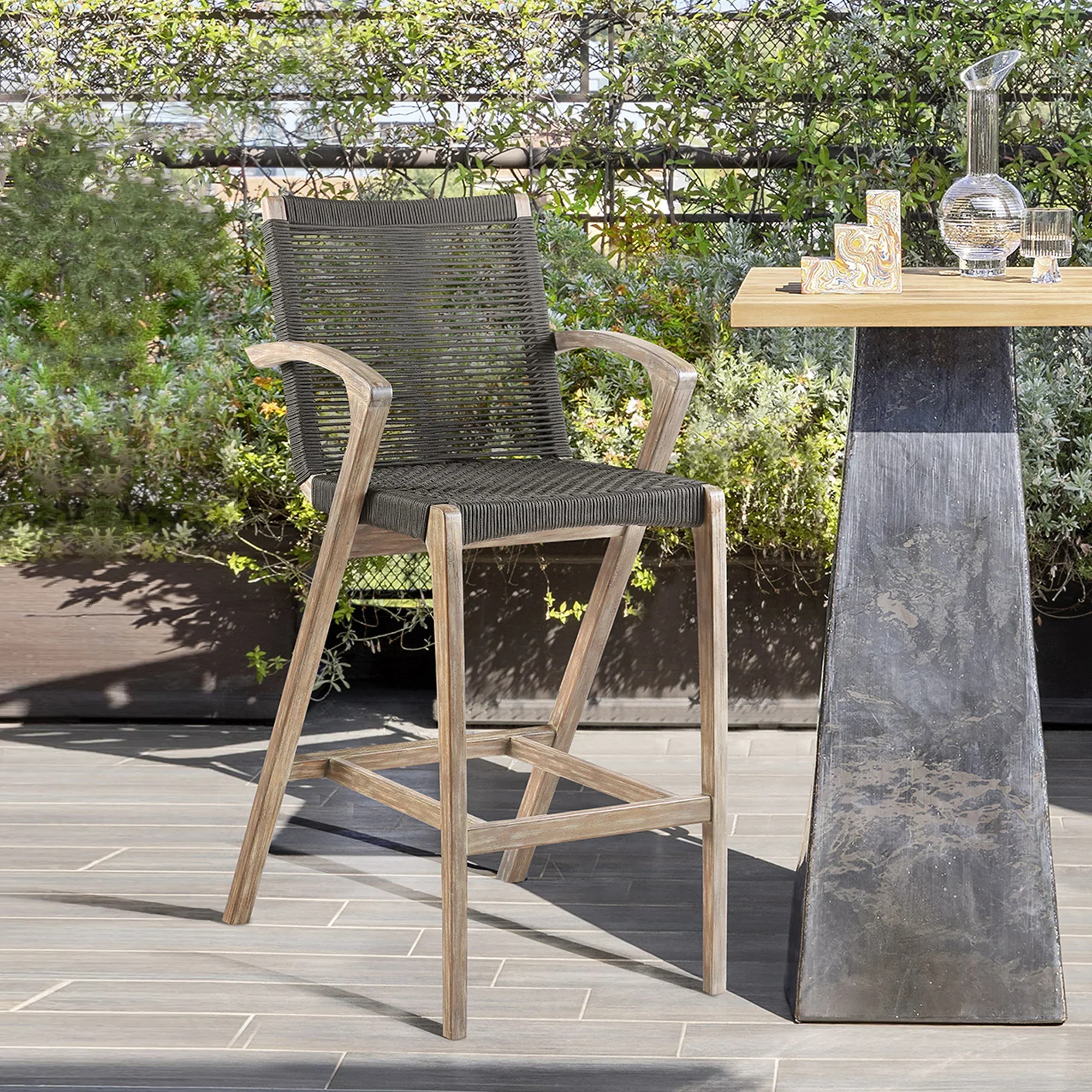 Brielle Outdoor Barstool - Set of 2 - Image 2