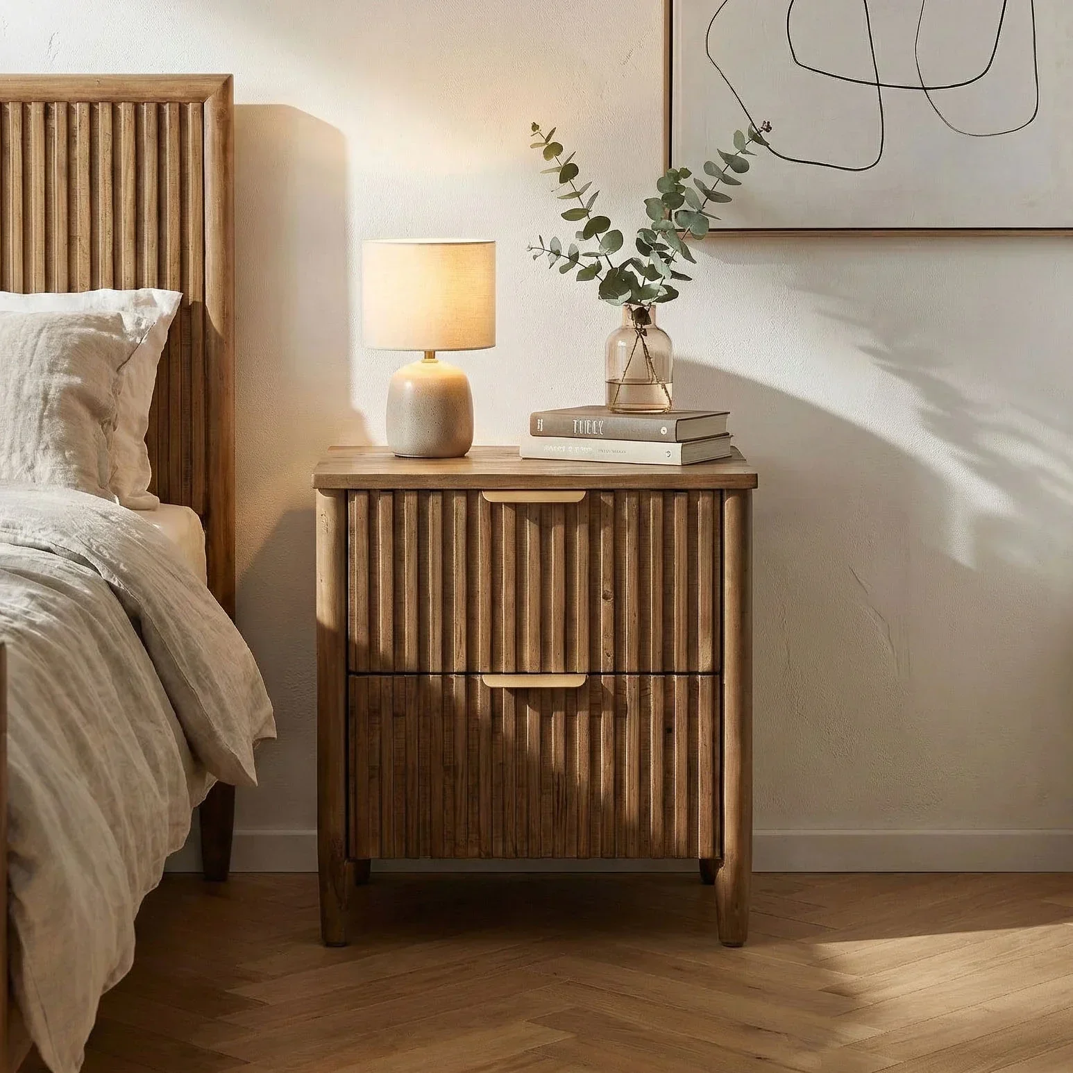 Britanica 2 Drawer Nightstand - Image 2