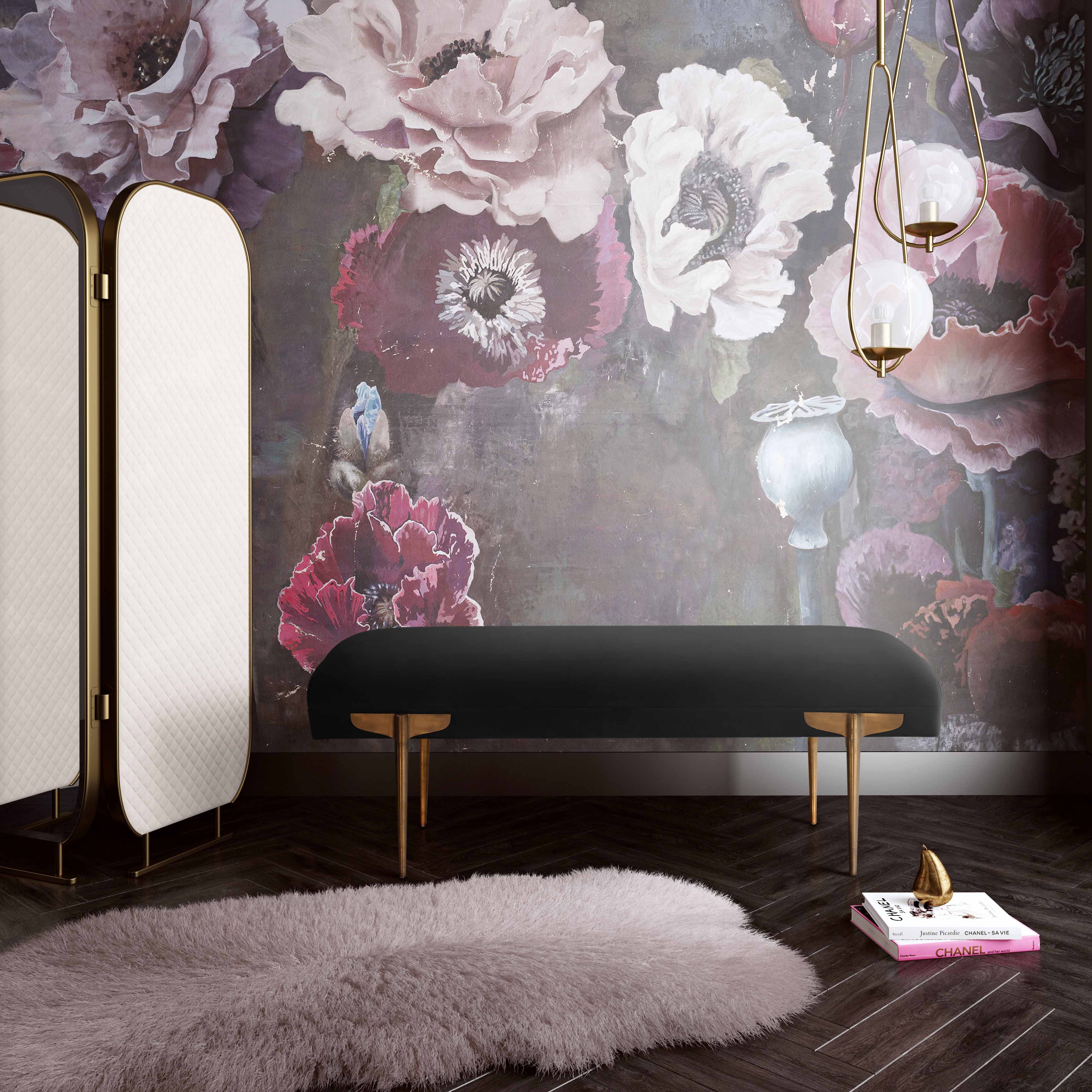 Brno Black Velvet Bench - Image 2