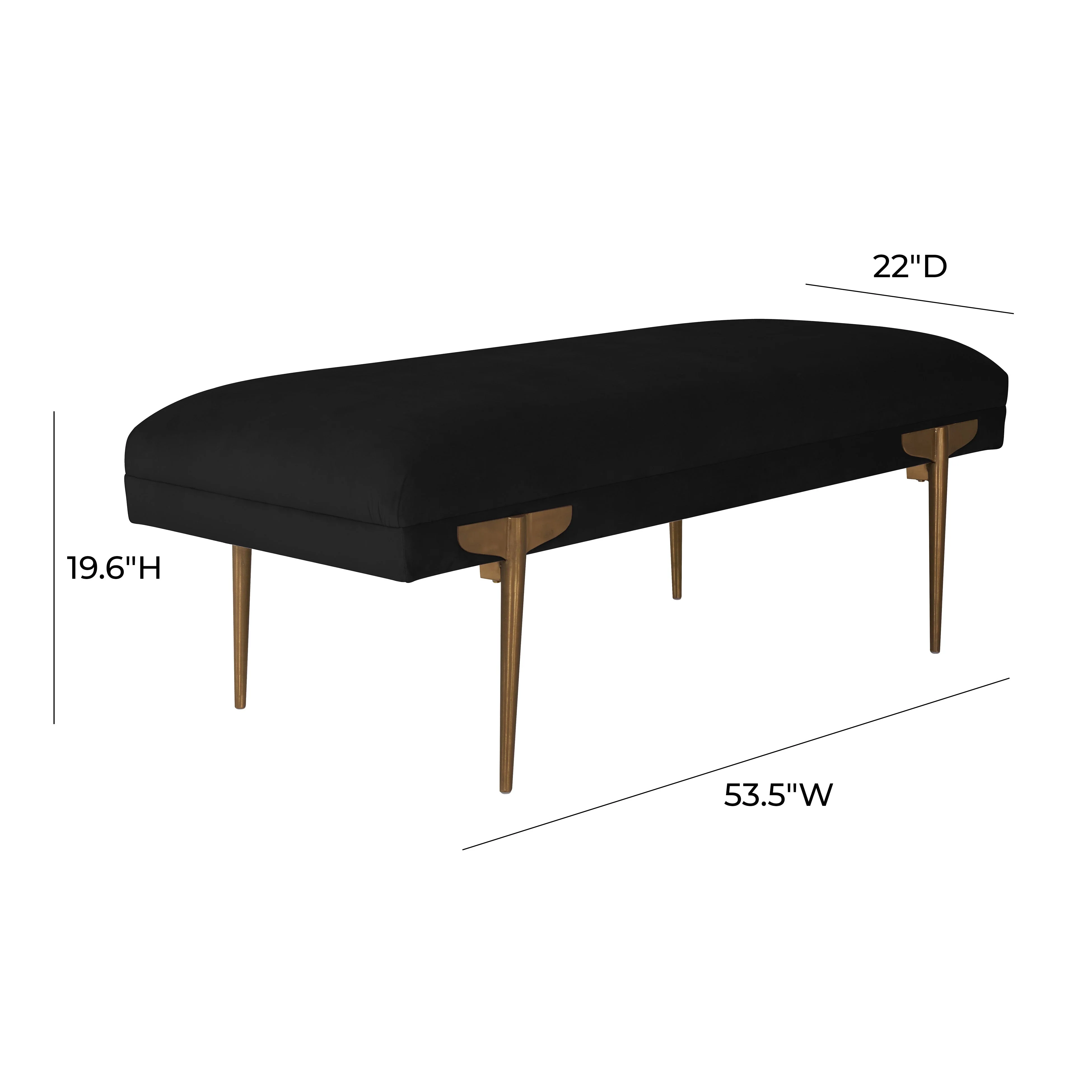 Brno Black Velvet Bench - Image 5