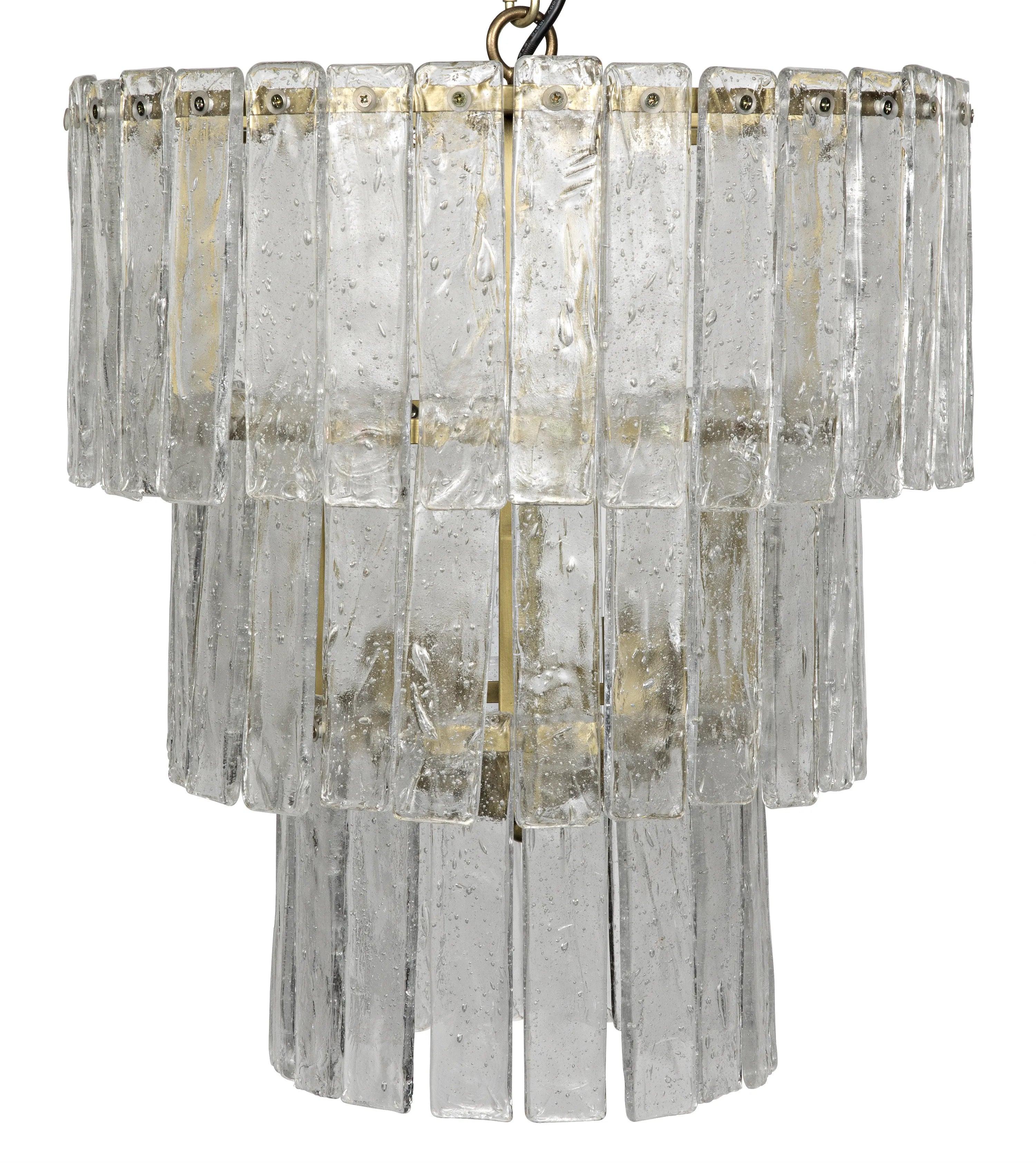 Bruna Chandelier, Small, Metal with Brass Finish
