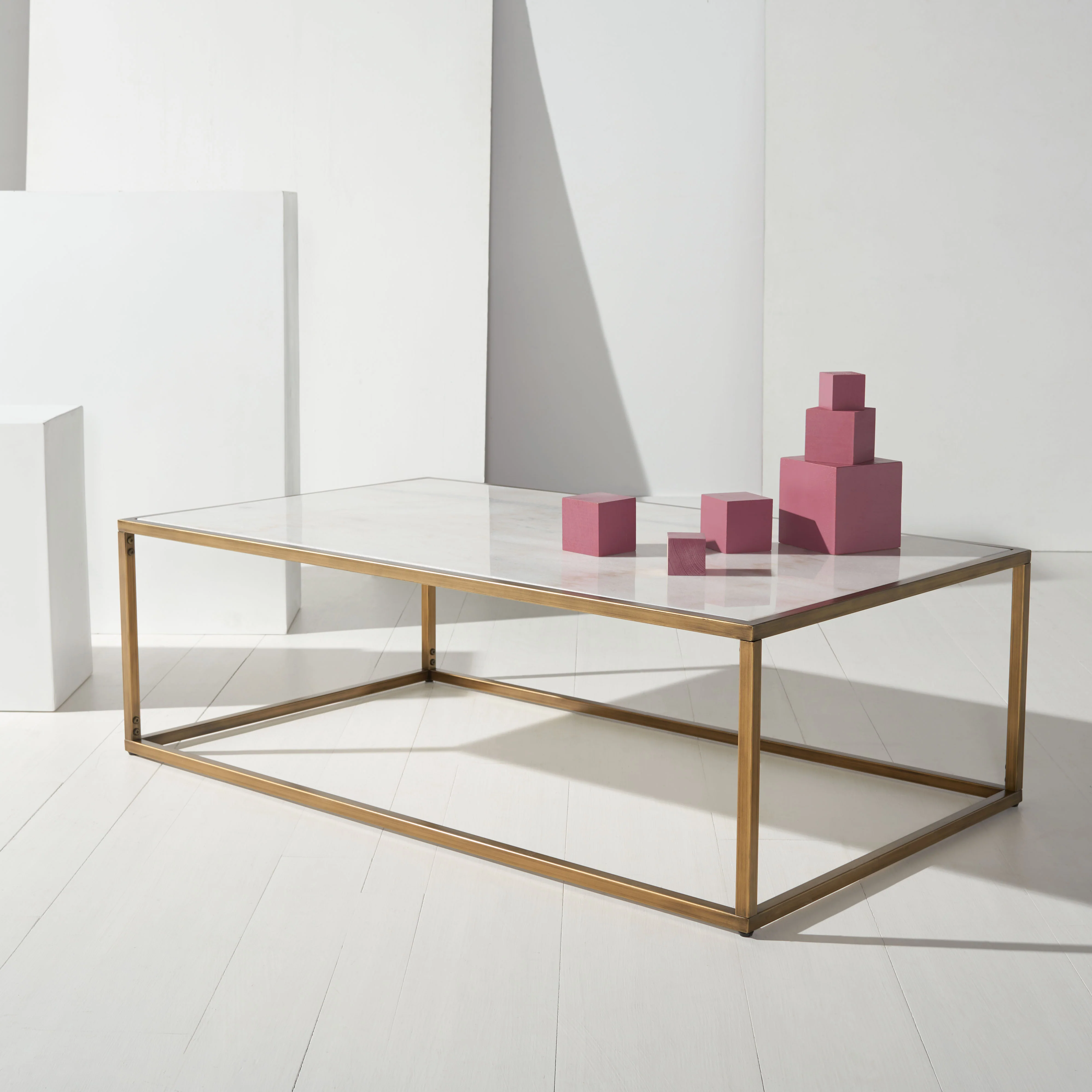 Brynna Rectangle Marble Coffee Table - Image 2