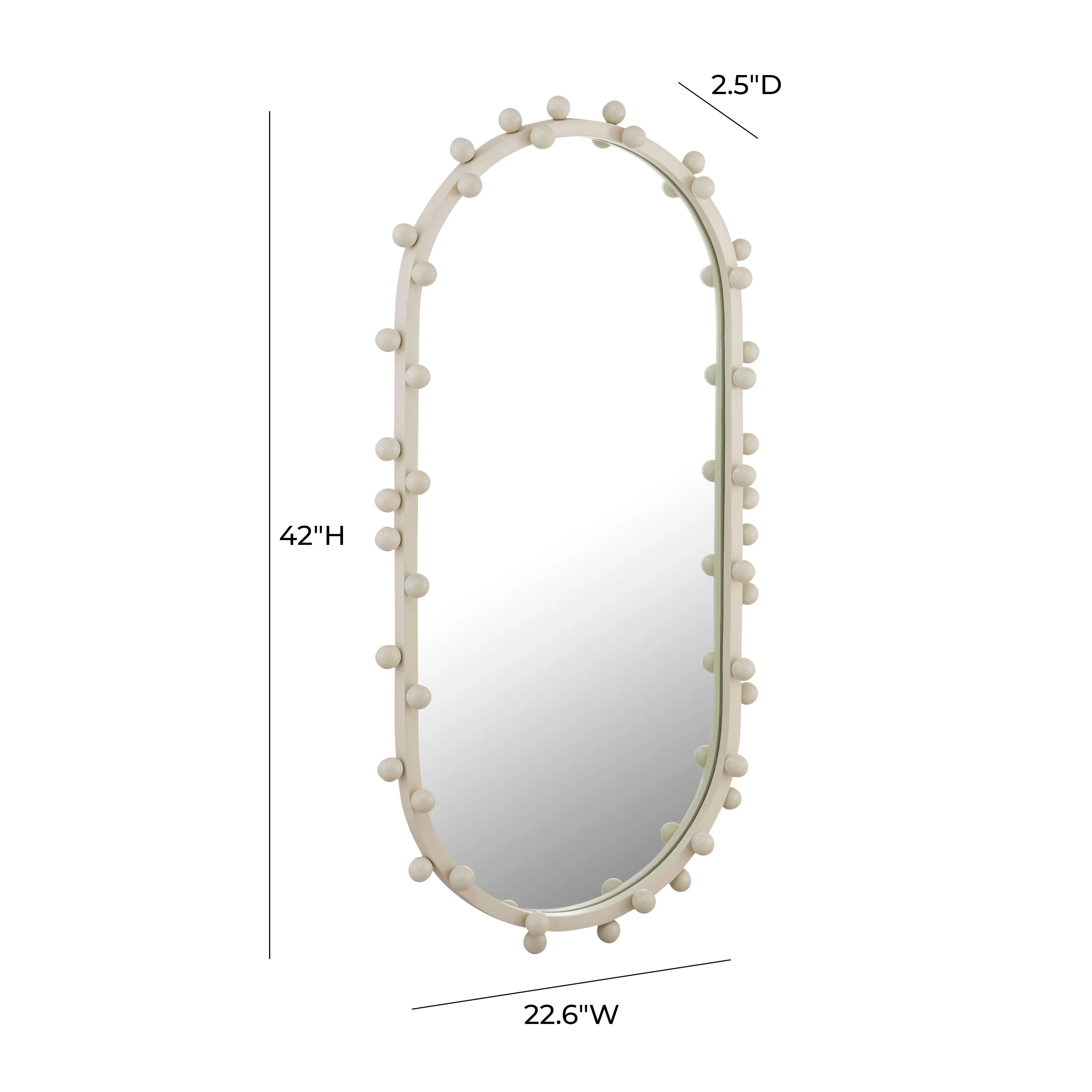 Bubbles Ivory Large Oval Wall Mirror - Image 7
