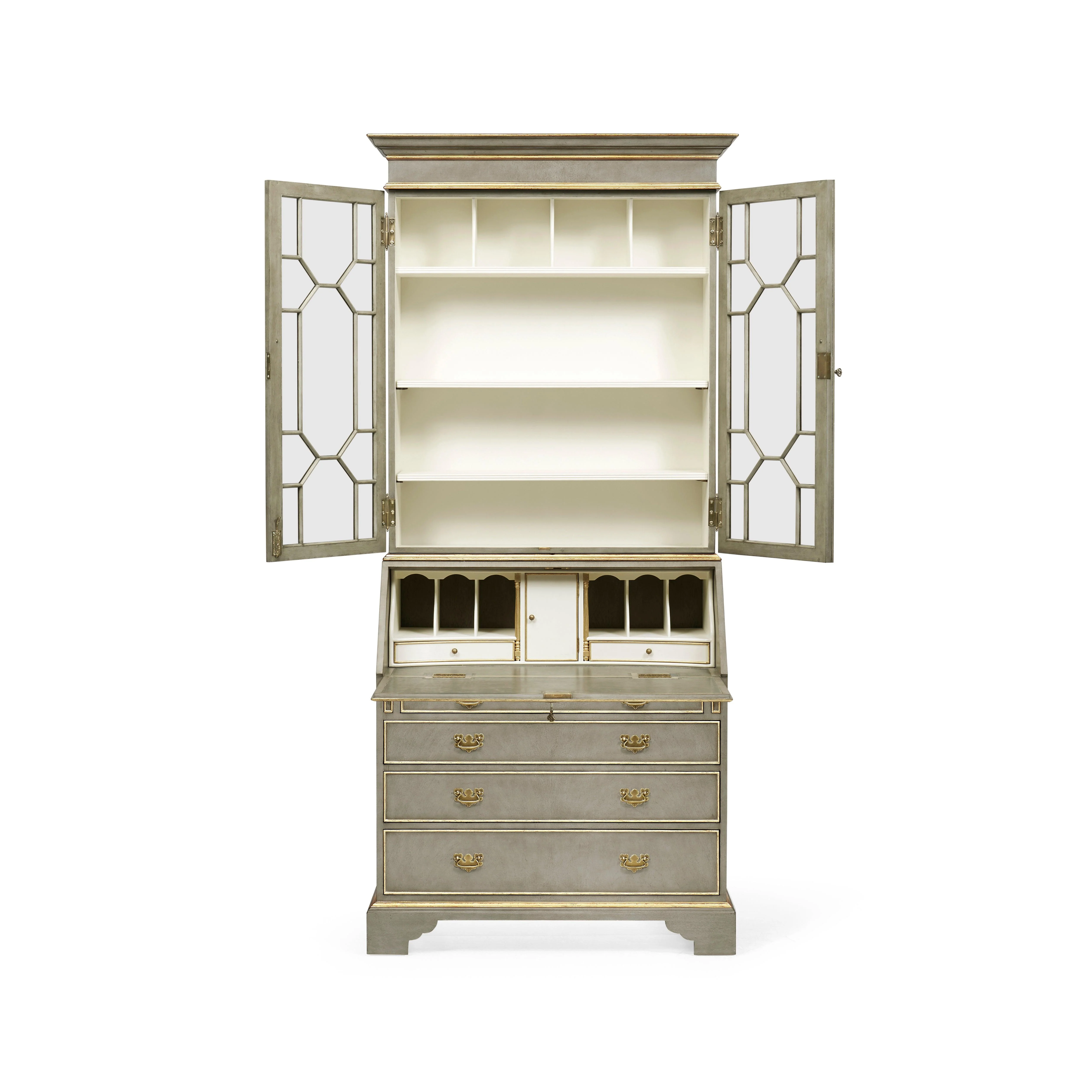 Buckingham Georgian Grey & Gilded Secretary - Image 2