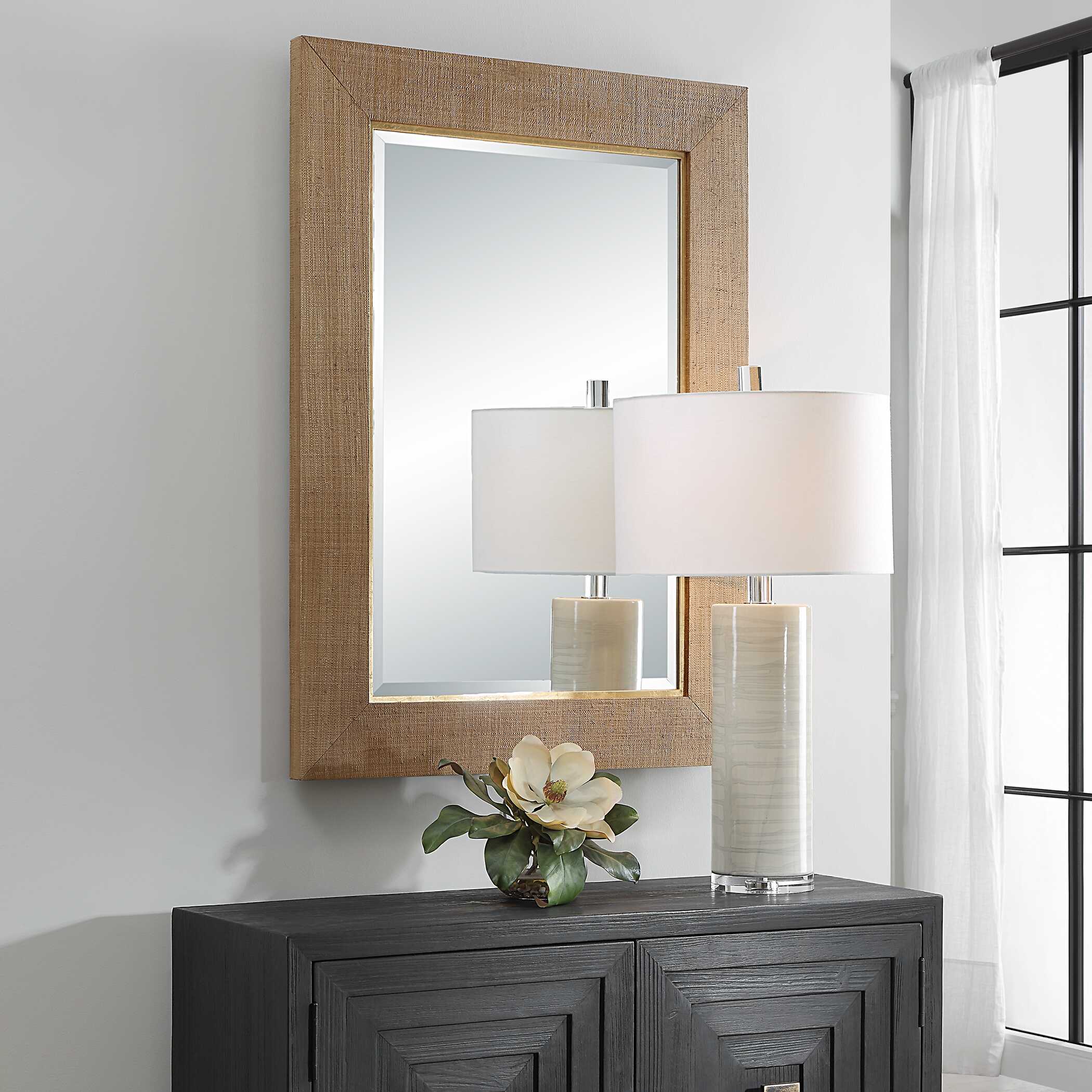 Bungalow Grass Cloth Mirror - Image 3