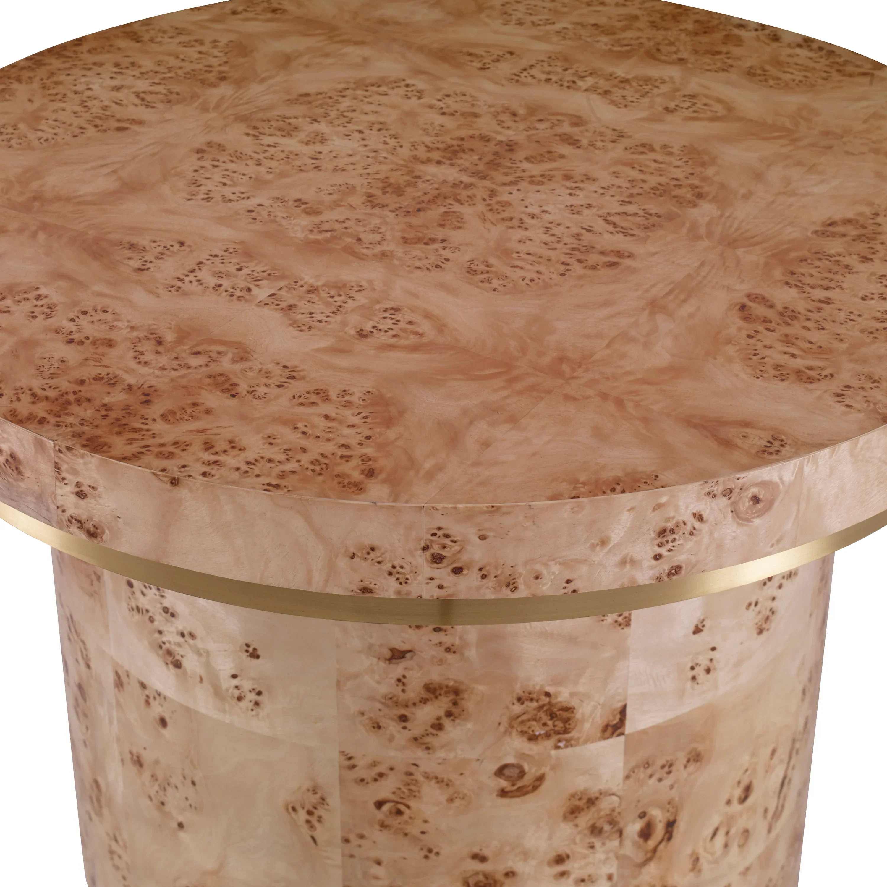 Burl Round End Table w/ Clear Coat - Image 3