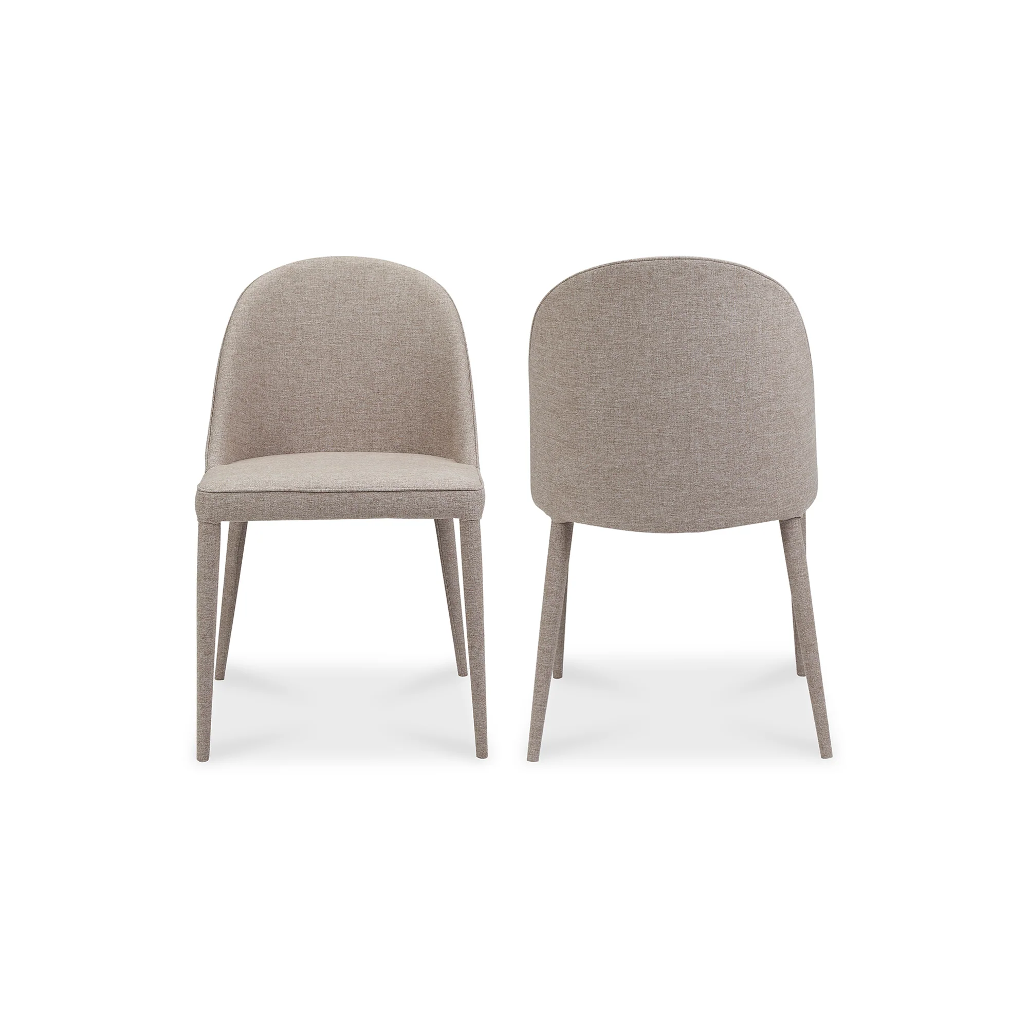 Burton Fabric Dining Chair Light Grey - Set of 2 - Image 4