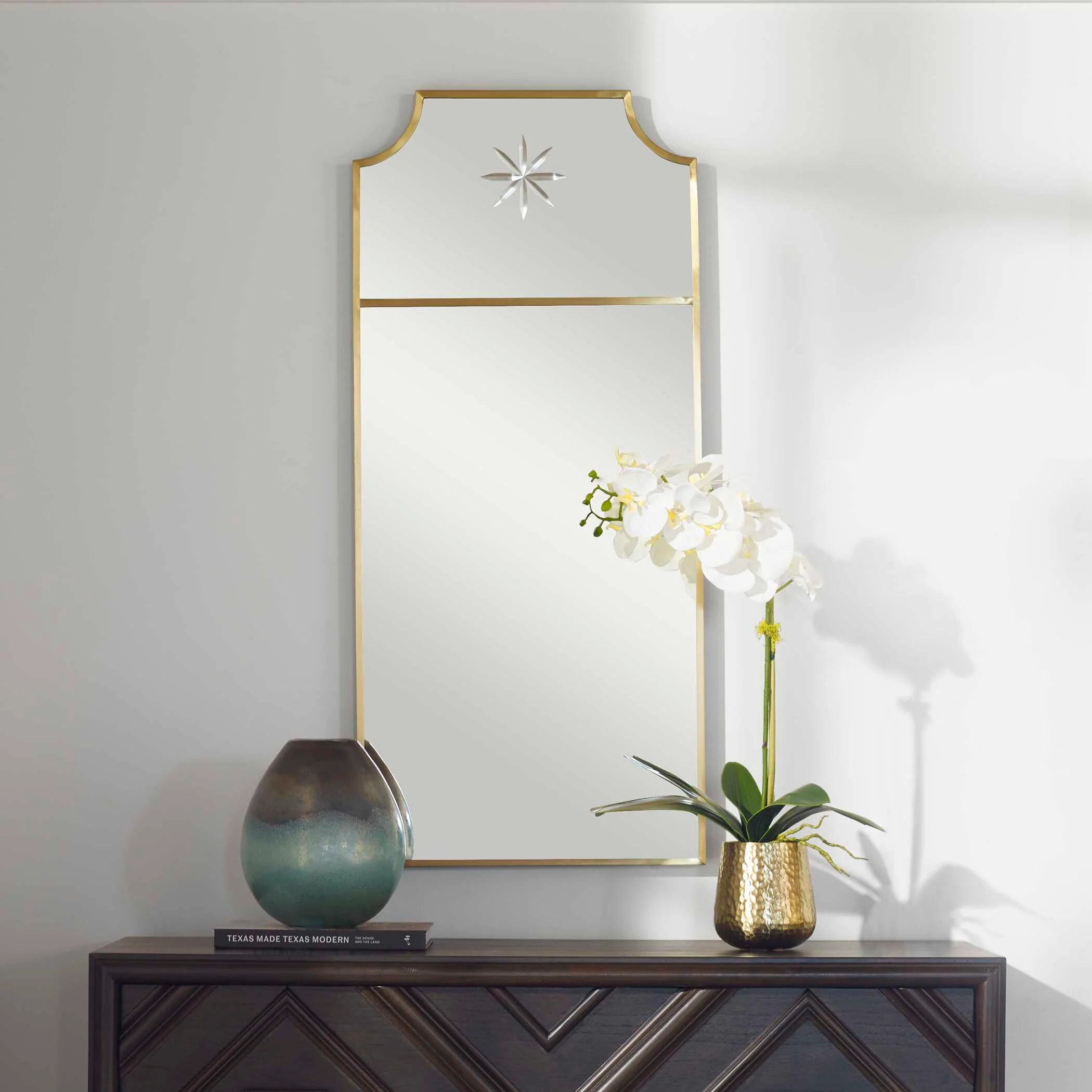 Caddington Tall Brass Mirror - Image 2