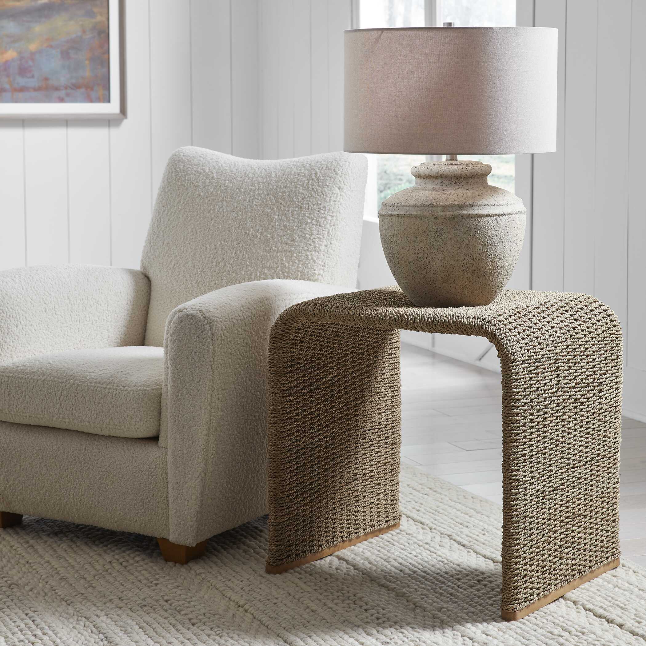 Calabria Woven Seagrass End Table - Image 2