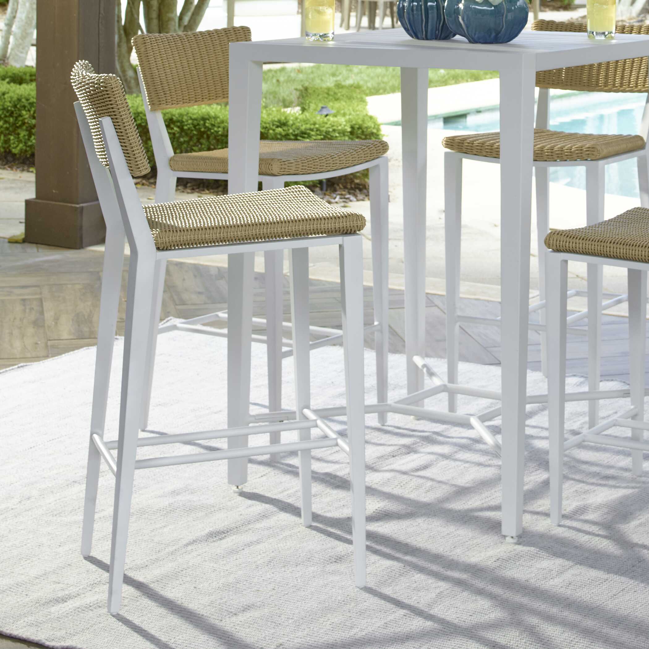 Calbas White Outdoor Bar Stool - Image 3
