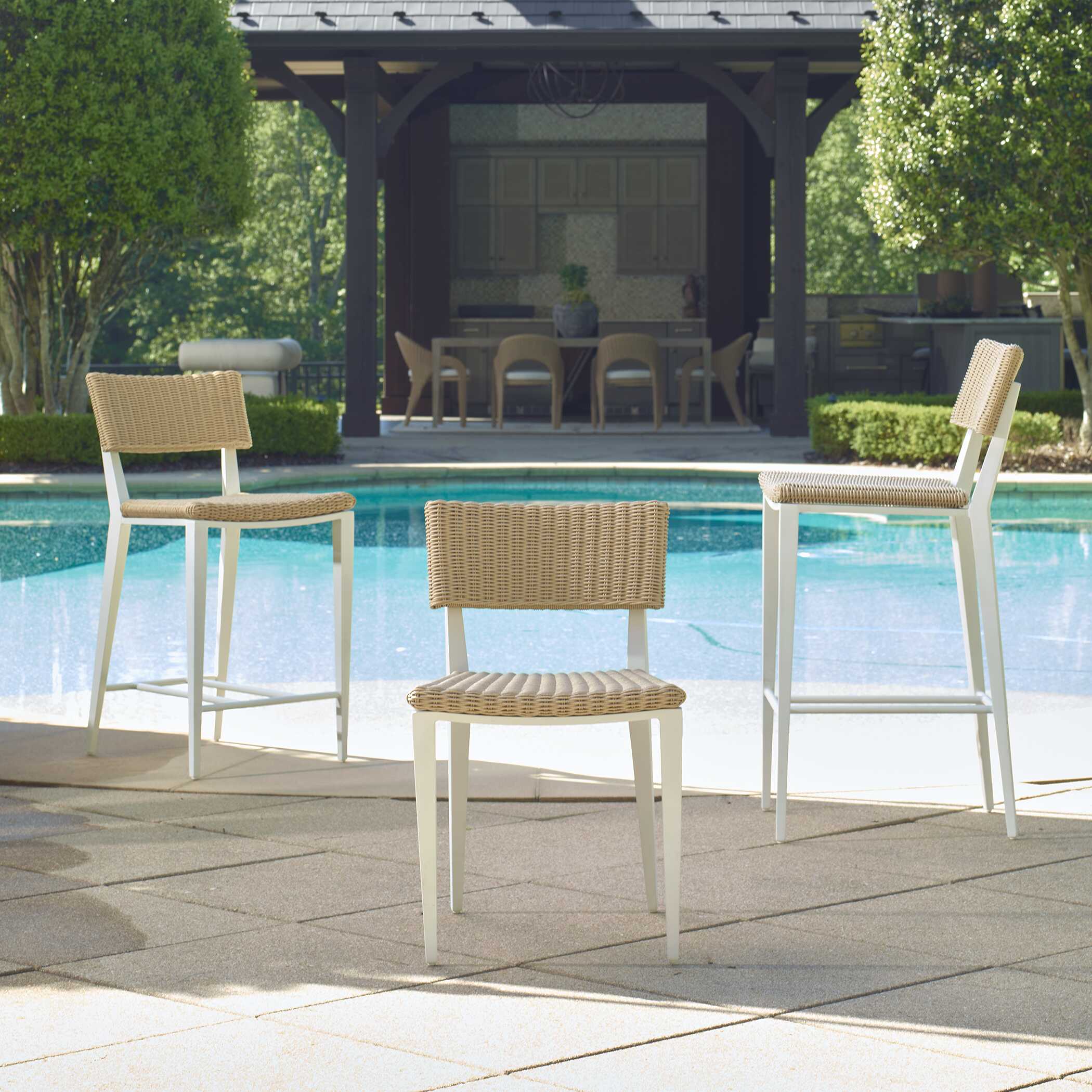 Calbas White Outdoor Bar Stool - Image 4