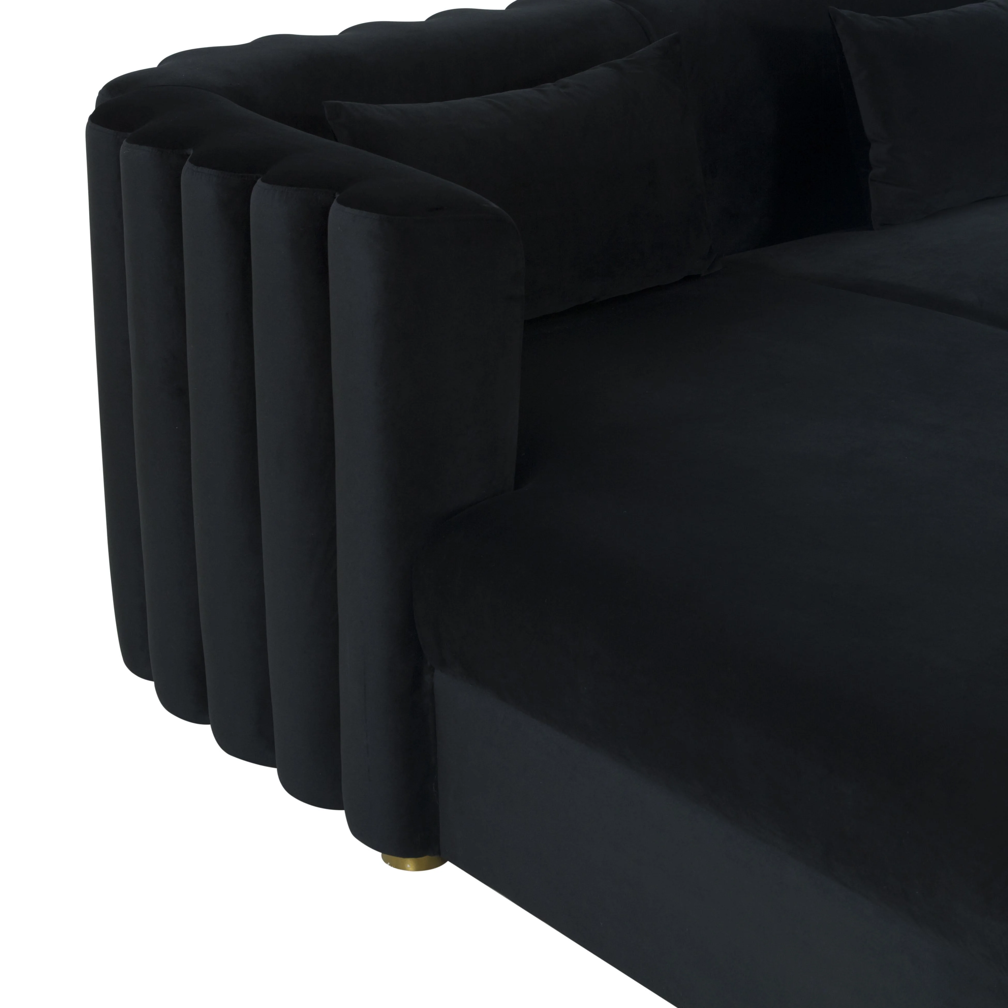 Callie Black Velvet Sectional - LAF - Image 6