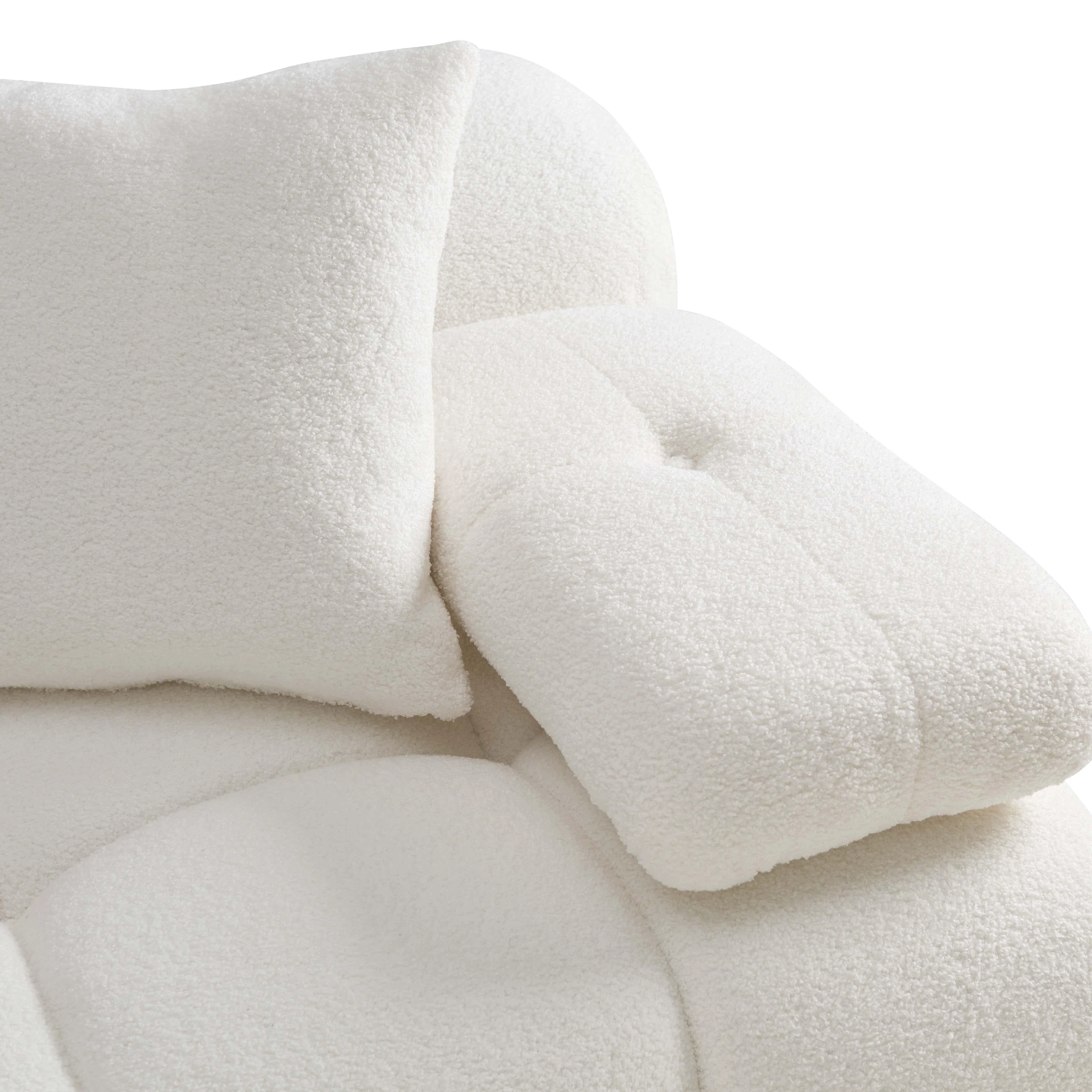 Calliope Cream Vegan Shearling 6-piece Modular U-Sectional - Image 4