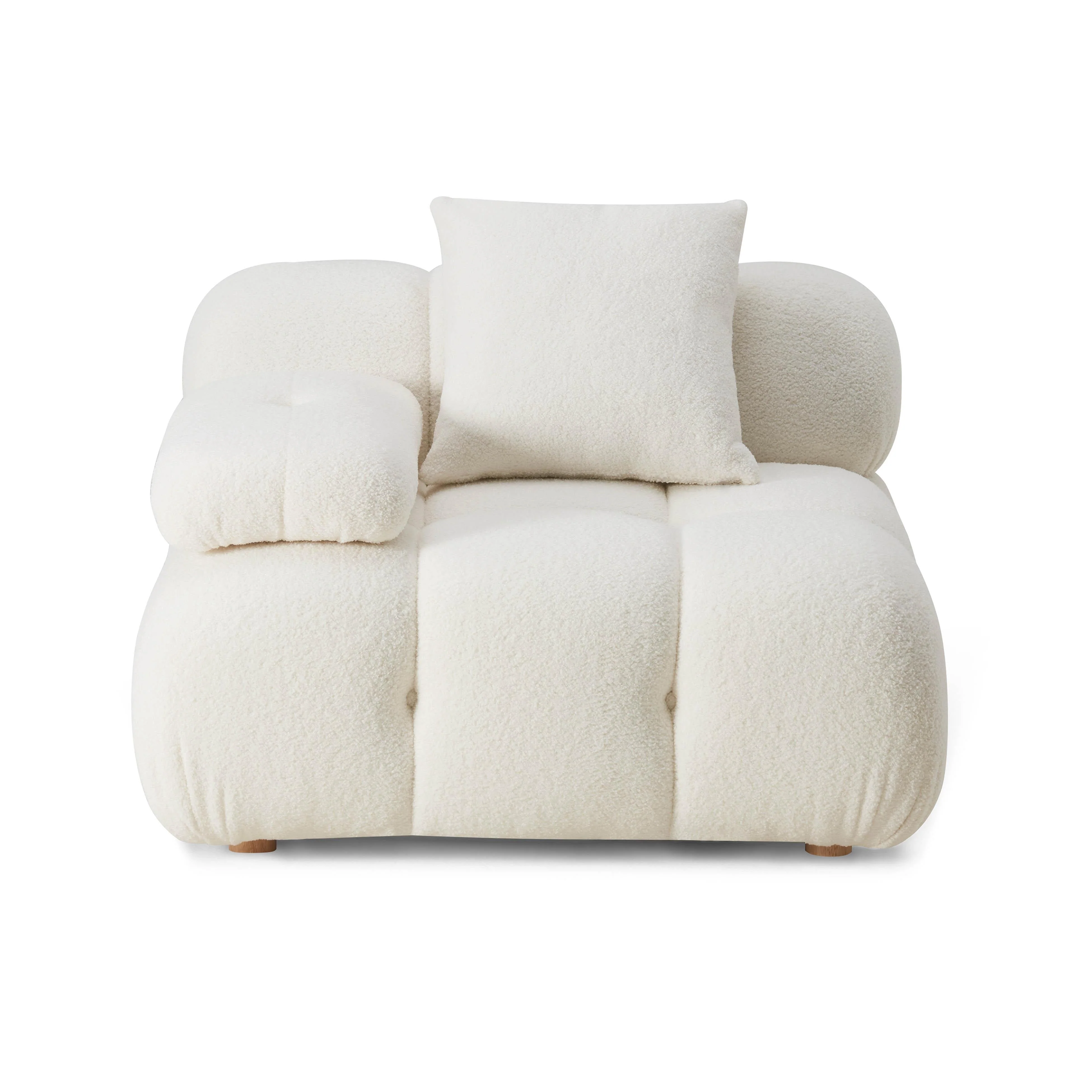 Calliope Cream Vegan Shearling Modular Corner Chair - Image 3