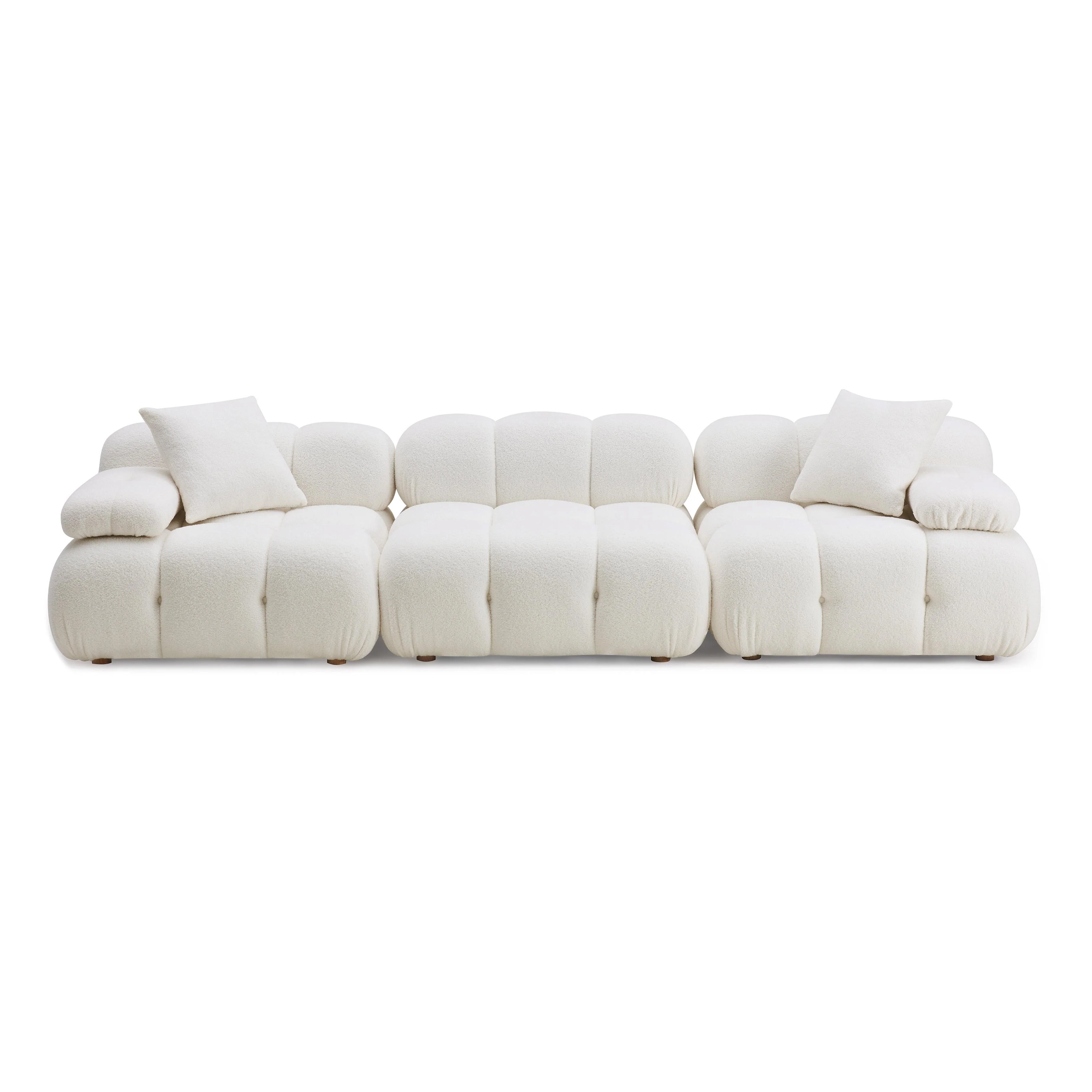Calliope Cream Vegan Shearling Modular Sofa - Image 3