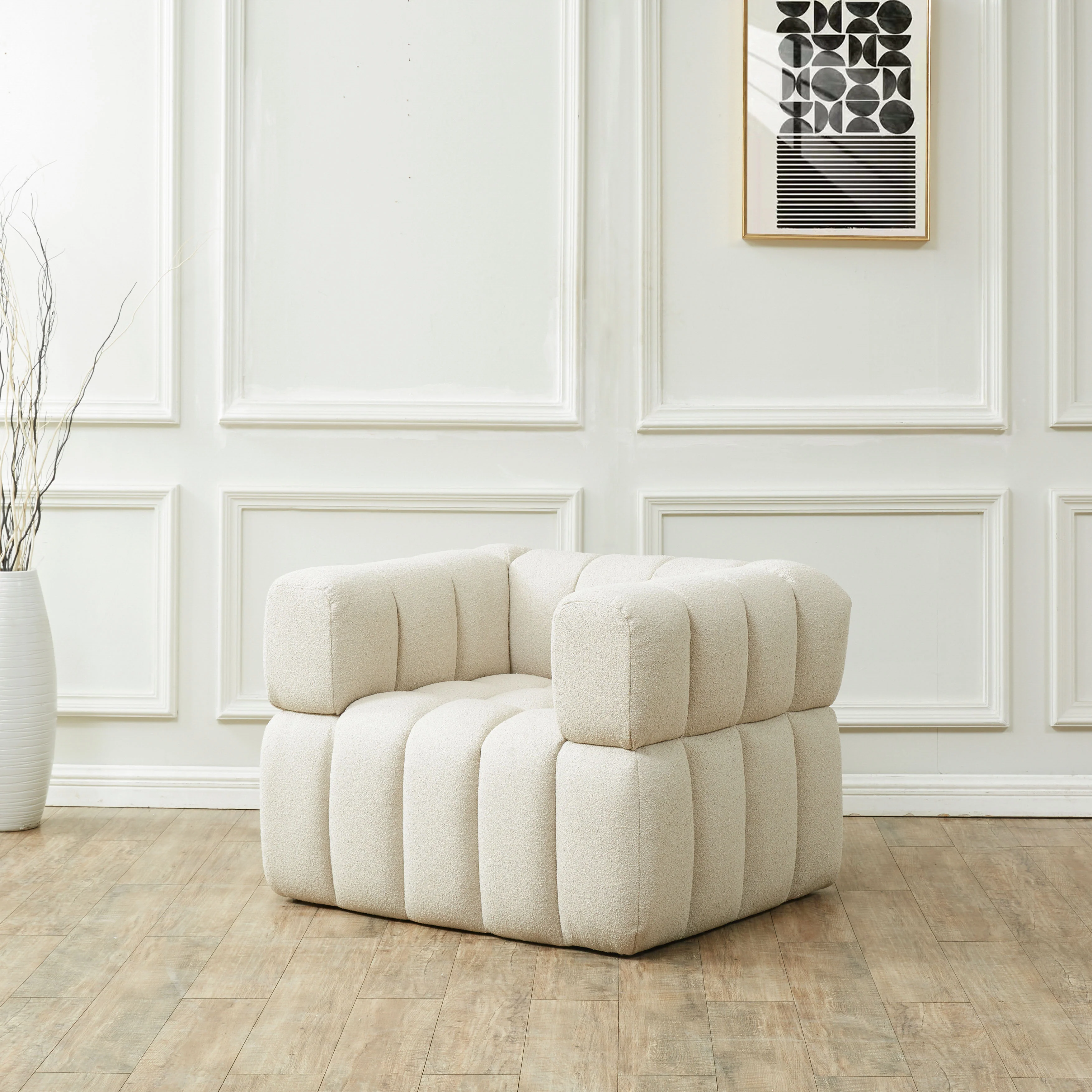 Calyna Tufted Boucle Accent Chair - Image 2