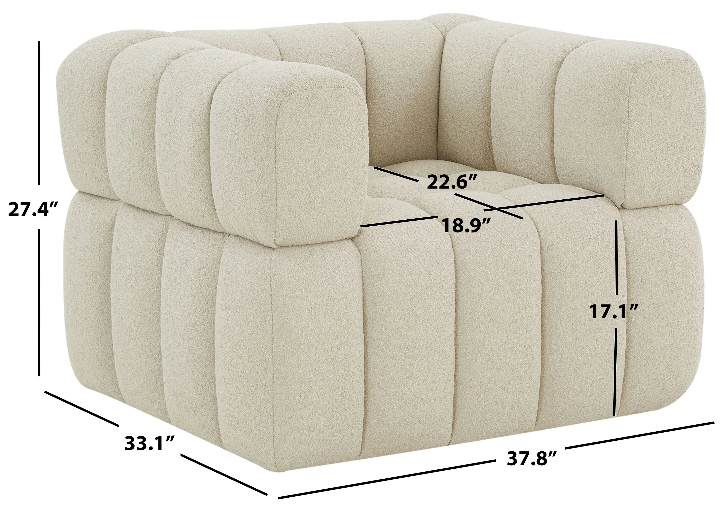 Calyna Tufted Boucle Accent Chair - Image 6