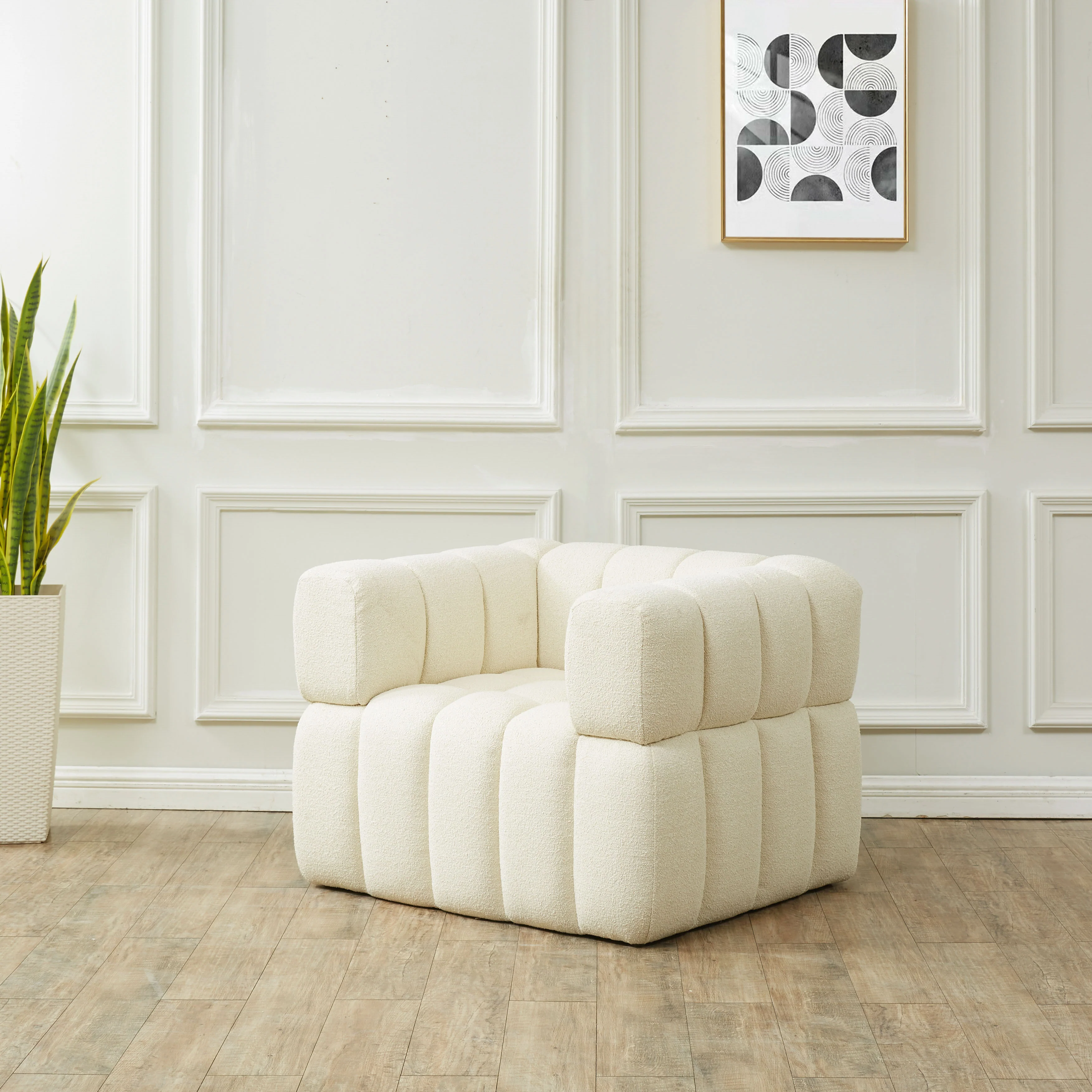 Calyna Tufted Boucle Accent Chair - Image 2