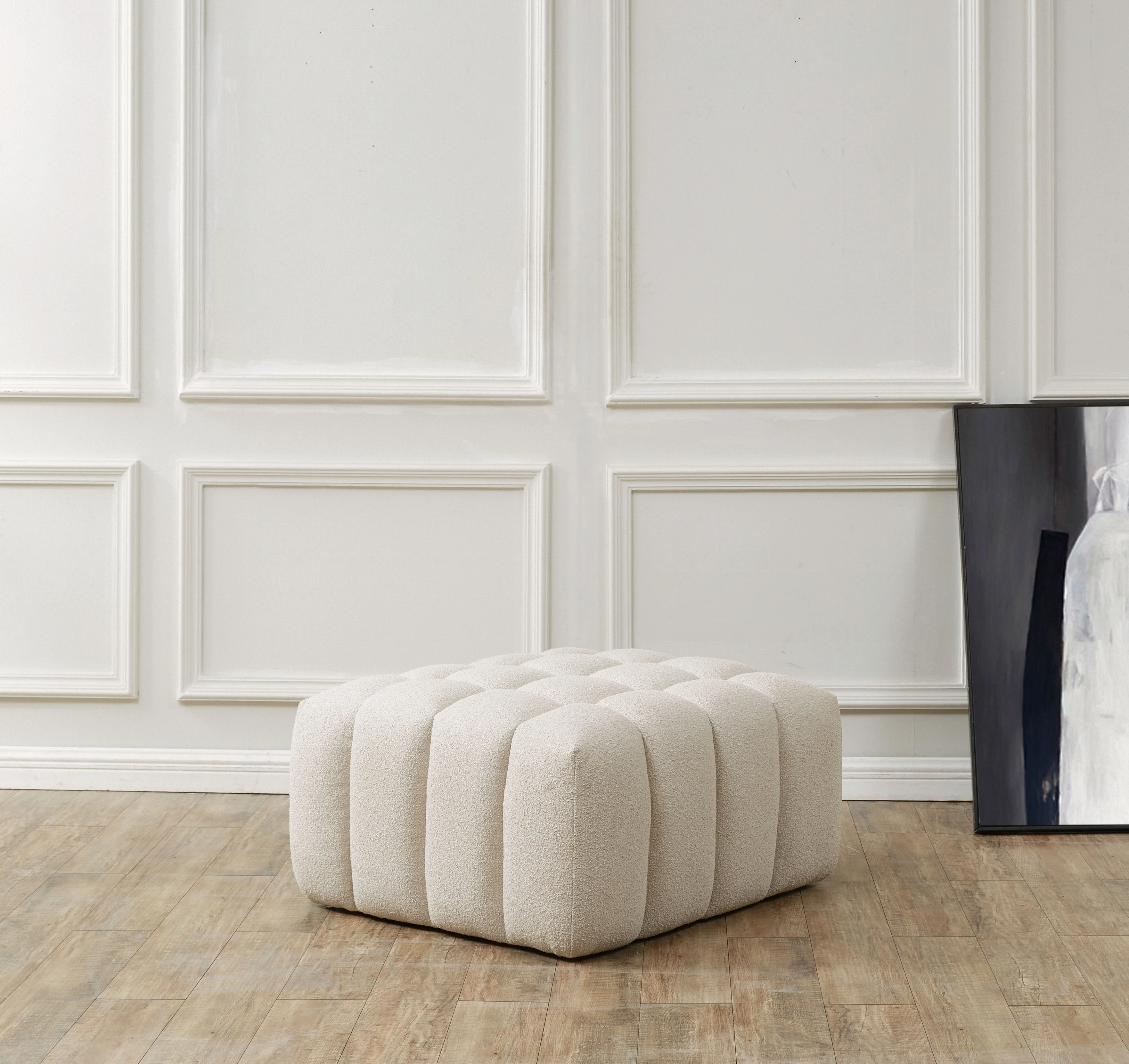 Calyna Tufted Boucle Ottoman - Image 8