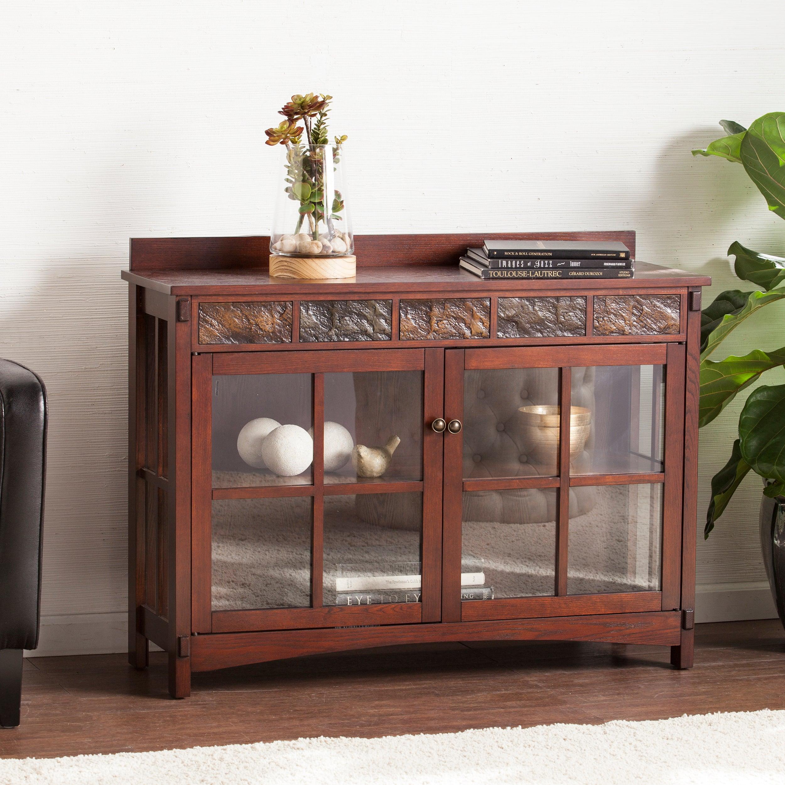 Camino Mission Faux Slate Sideboard and Display Curio - Image 2