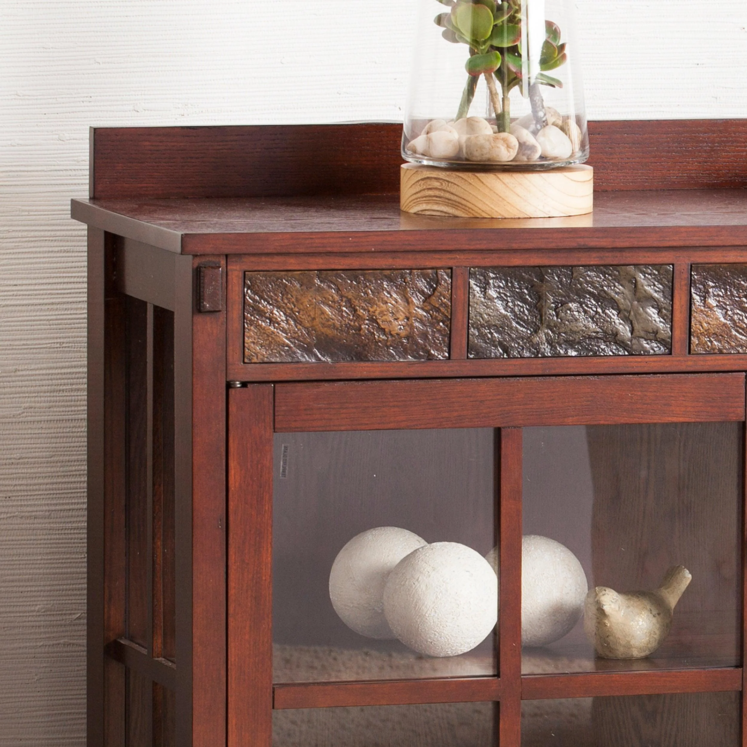 Camino Mission Faux Slate Sideboard and Display Curio - Image 9