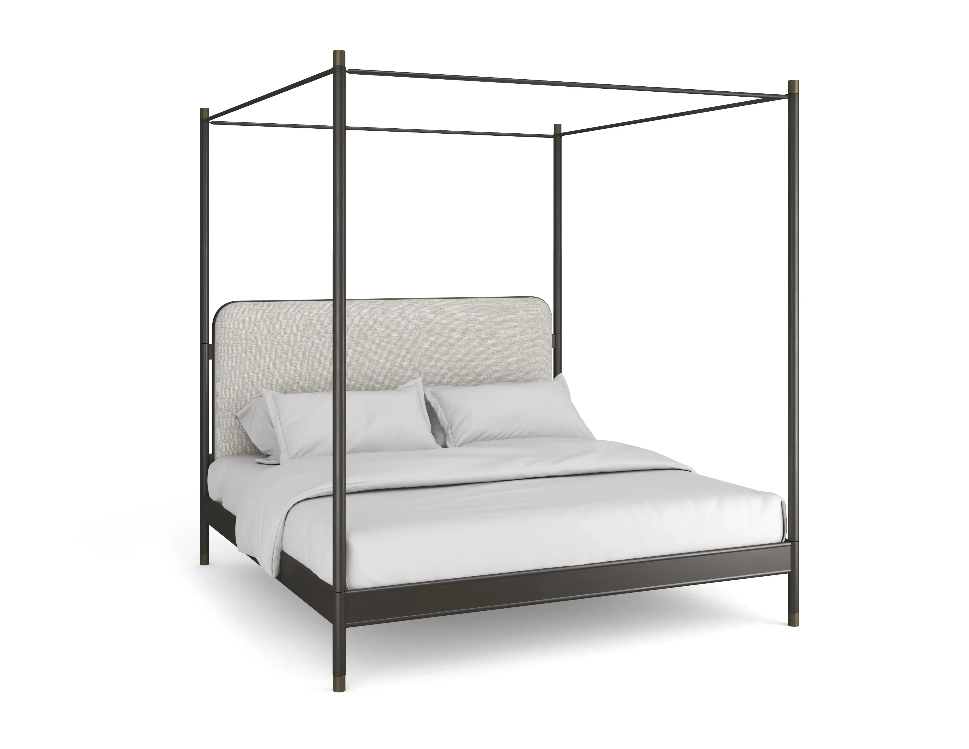 Campaign King Bed With Canopy