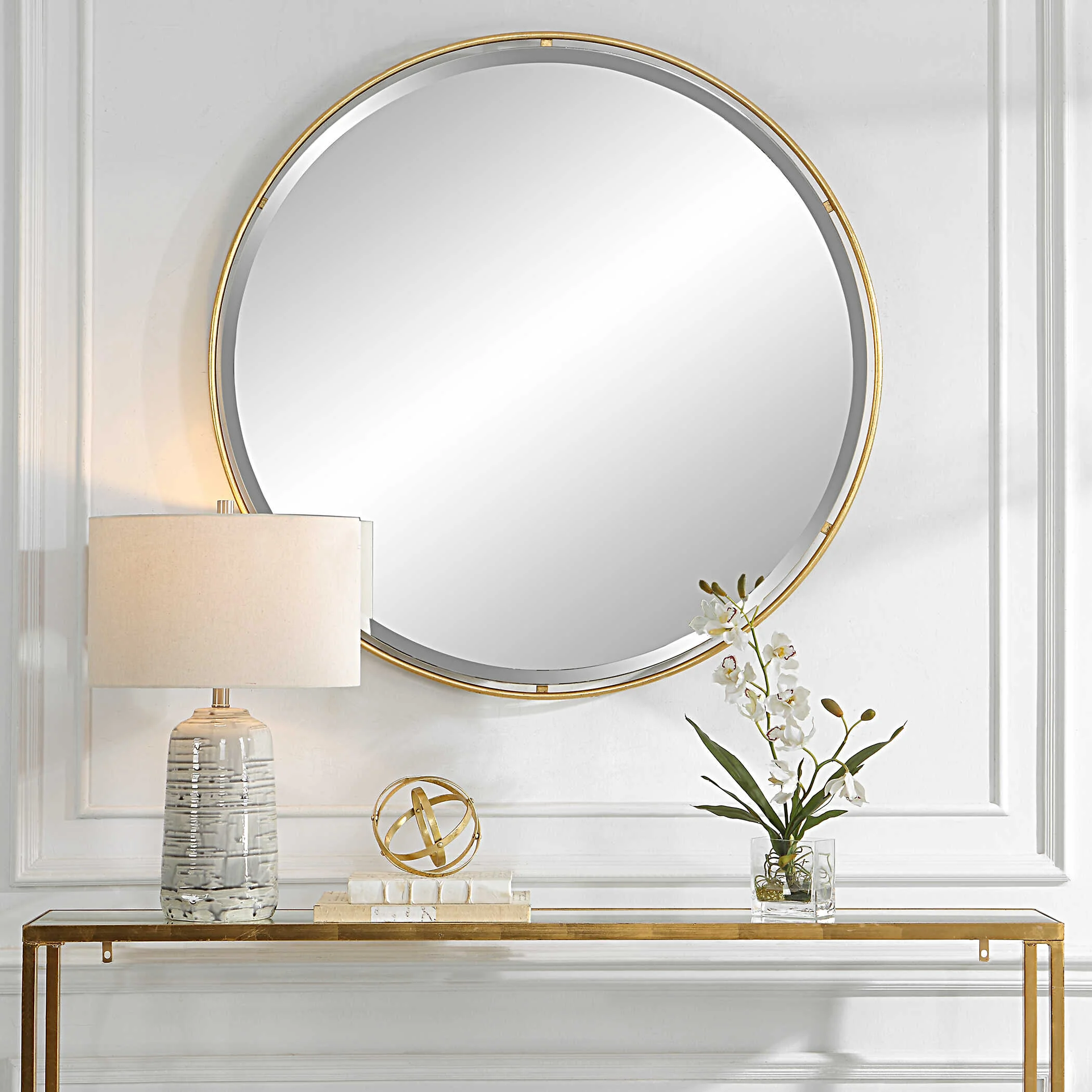 Canillo Gold Round Mirror - Image 2
