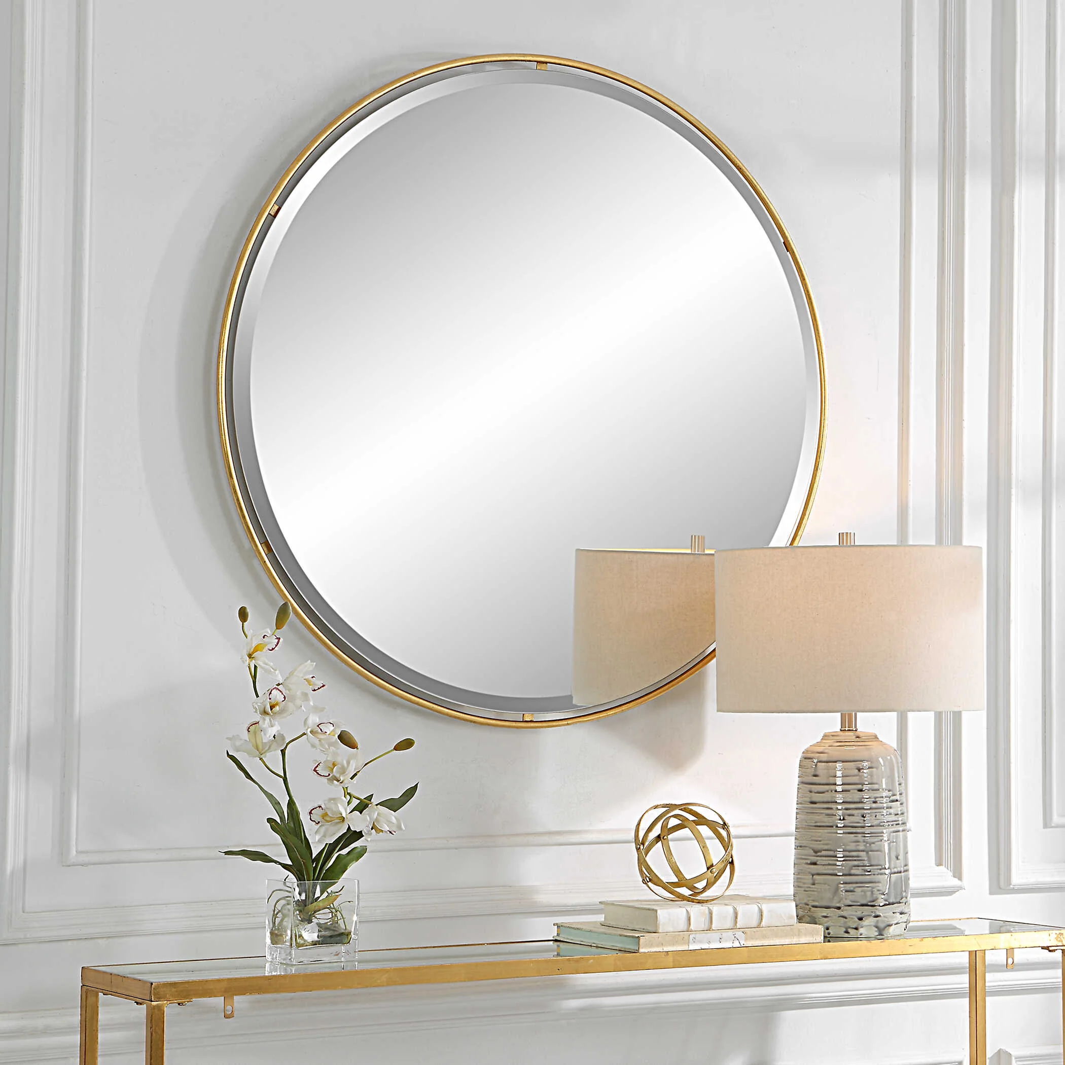 Canillo Gold Round Mirror - Image 3