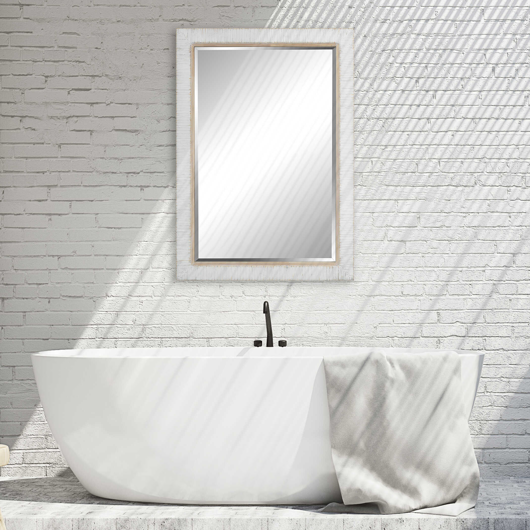 Cape Whitewashed Rattan Mirror - Image 6