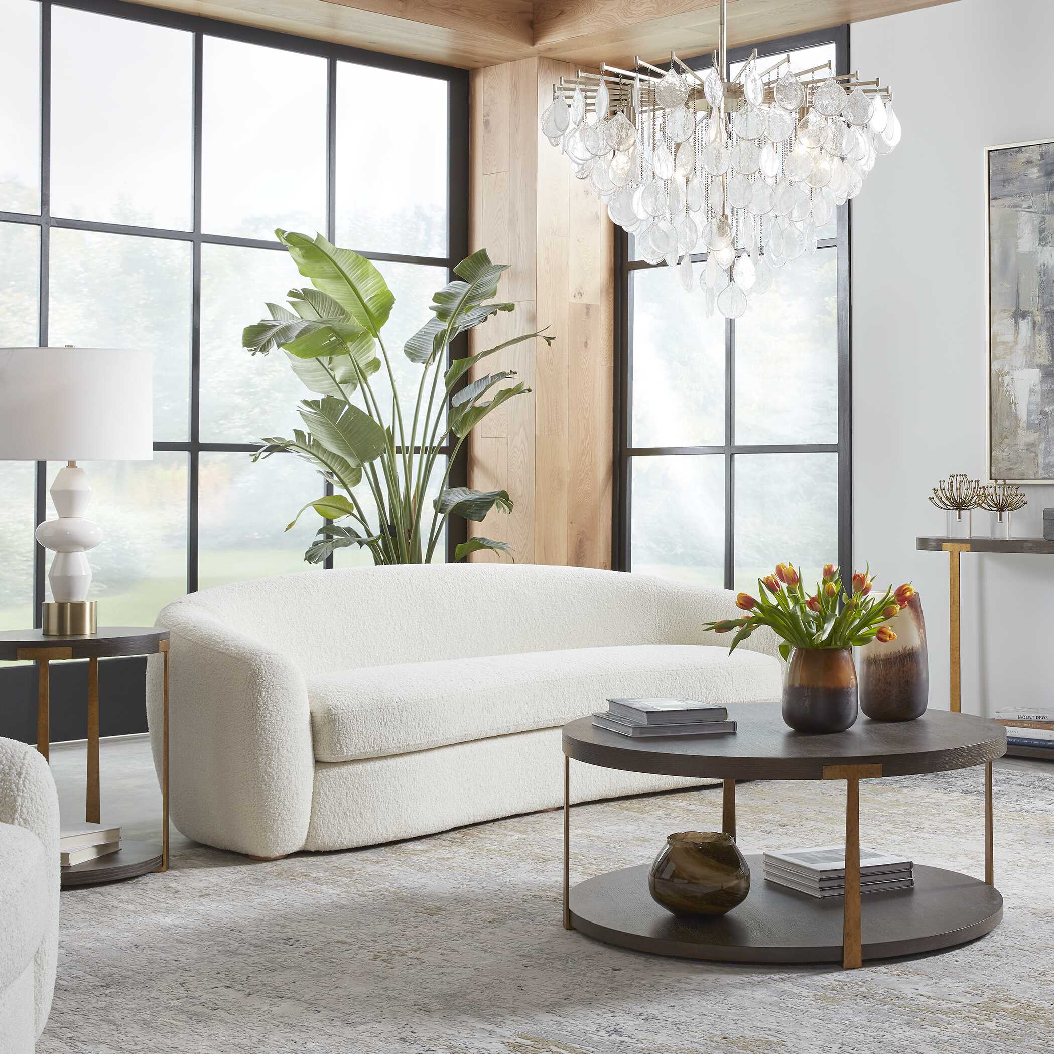 Capra Art Deco White Sofa - Image 9
