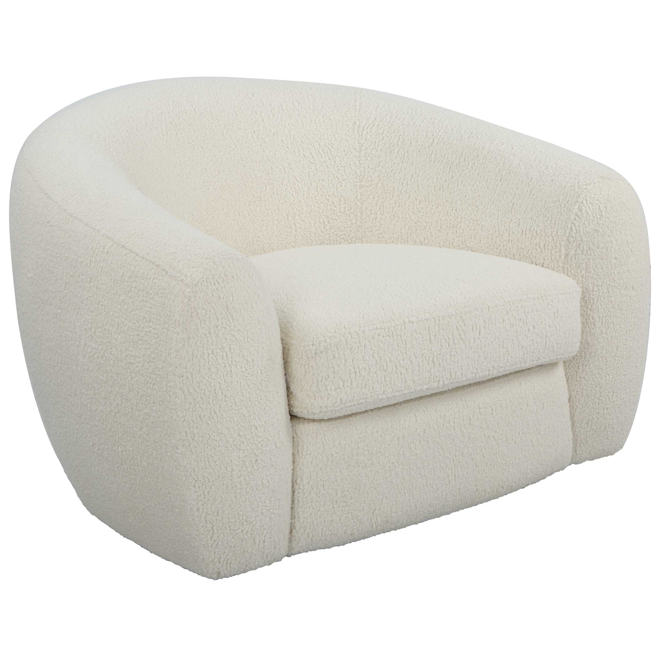 Capra Art Deco White Swivel Chair - Image 9