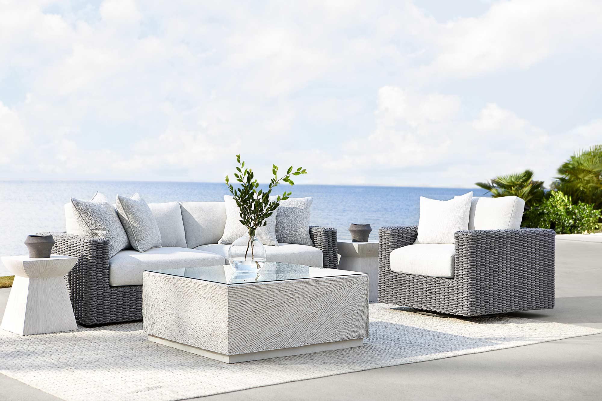 Capri Sofa/ Gray Rope Grey Rope Frame Sofa - Image 9