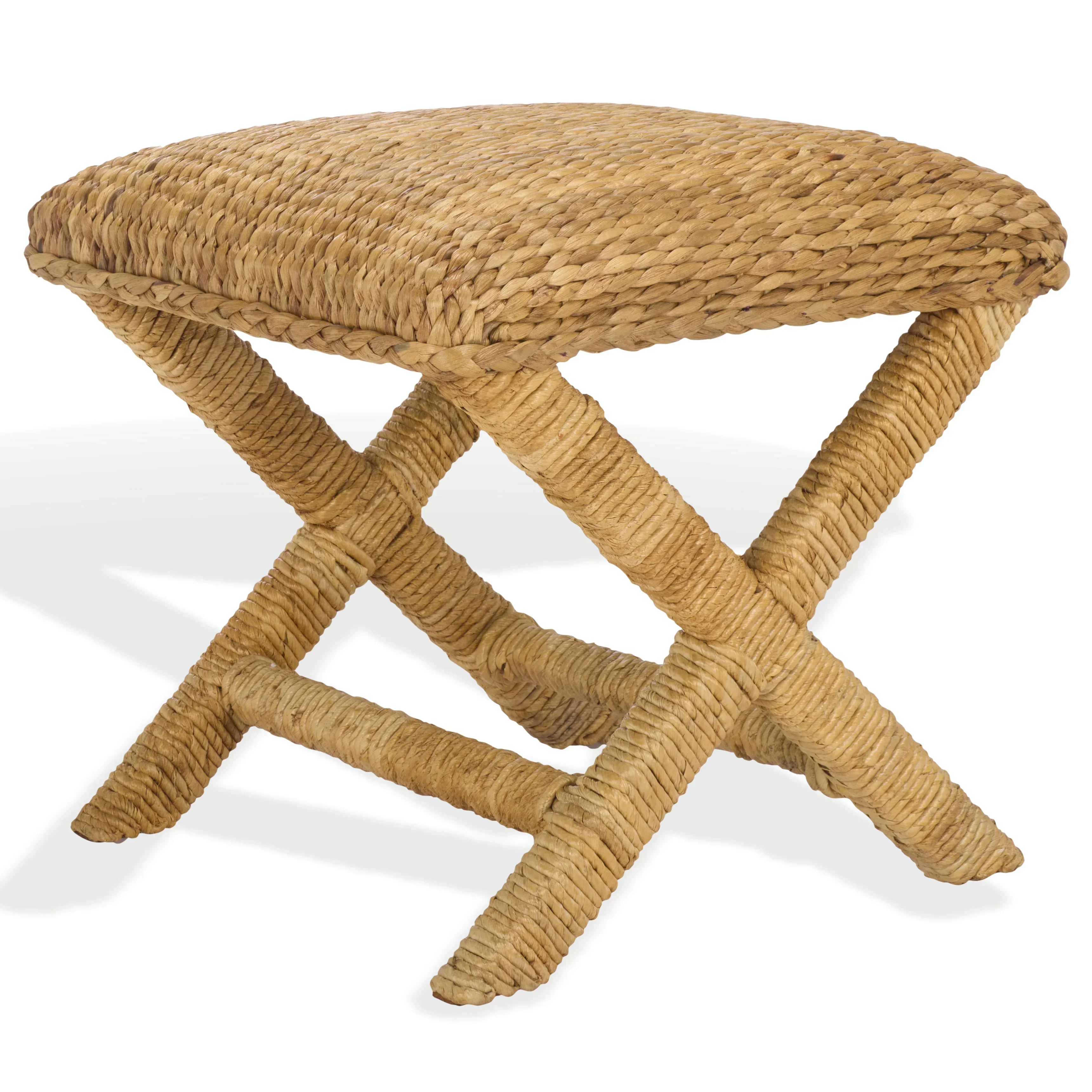 Caprianna Woven Waterhyacinth Stool - Image 3