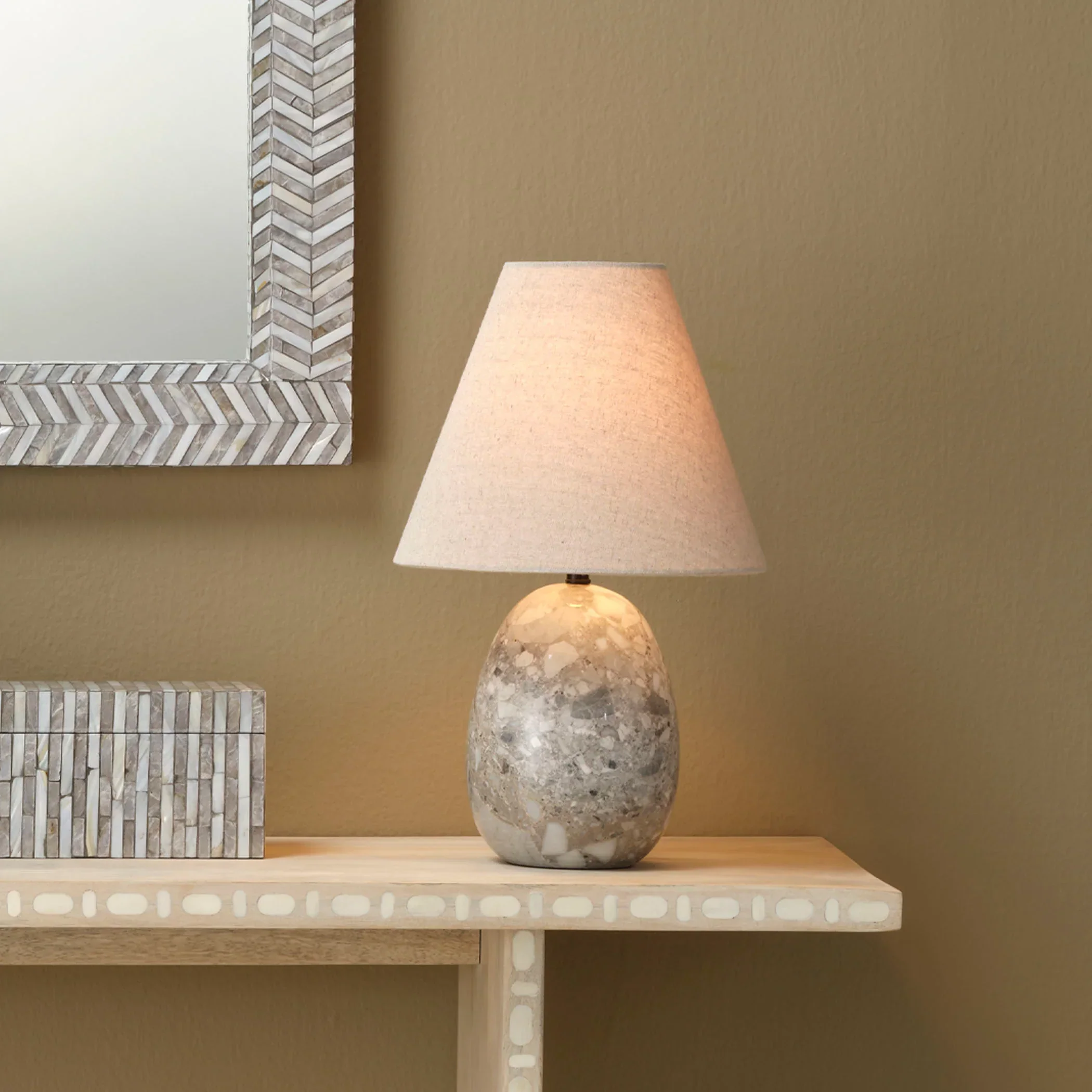 Capsule Table Lamp with Linen Shade - Image 2