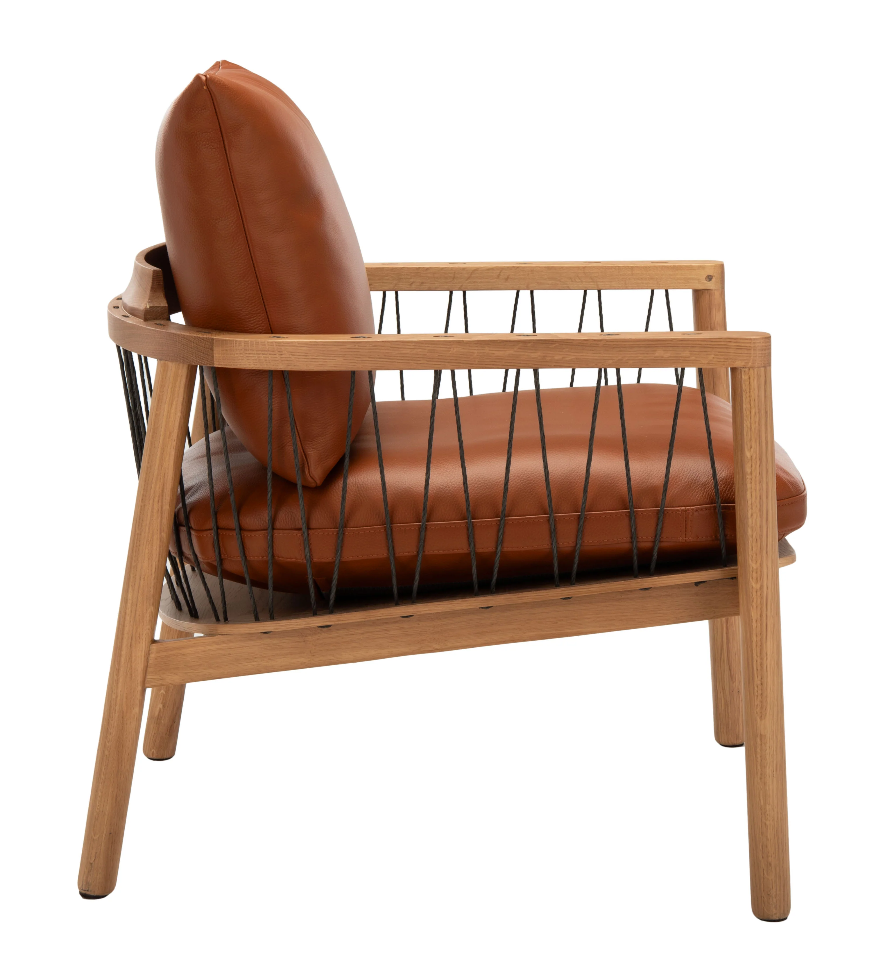 Caramel Mid-Century Leather Chair - Image 10